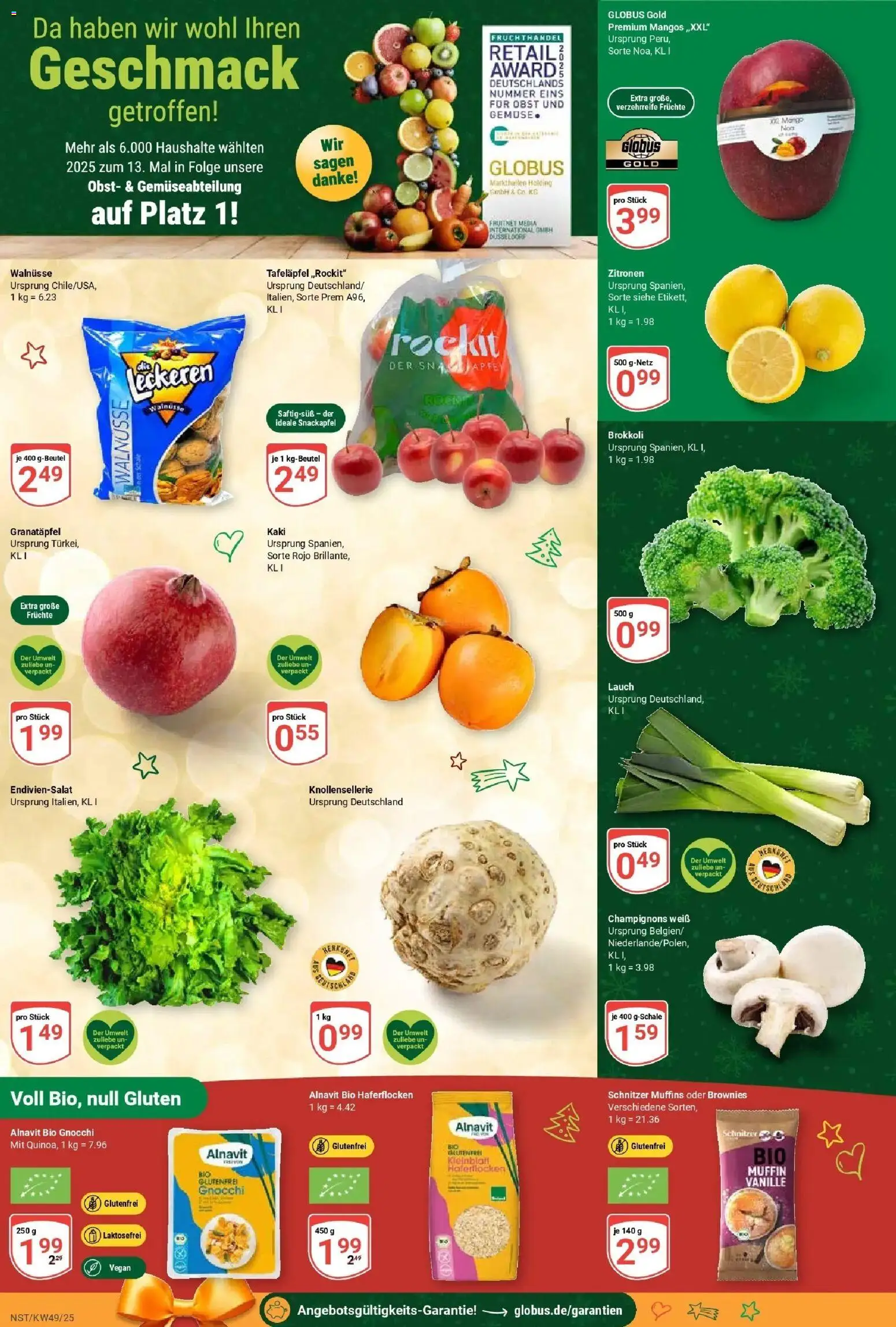 Globus prospekt Neustadt	 – gültig ab 01.12.2025 | Seite: 10 | Produkte: Obst, Brokkoli, Mango, Zitronen