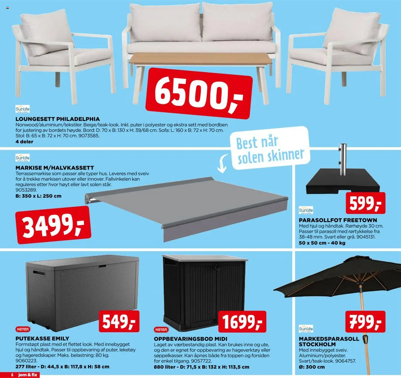  | Side: 6 | Produkter: Parasoll, Bord, Stol, Skinner