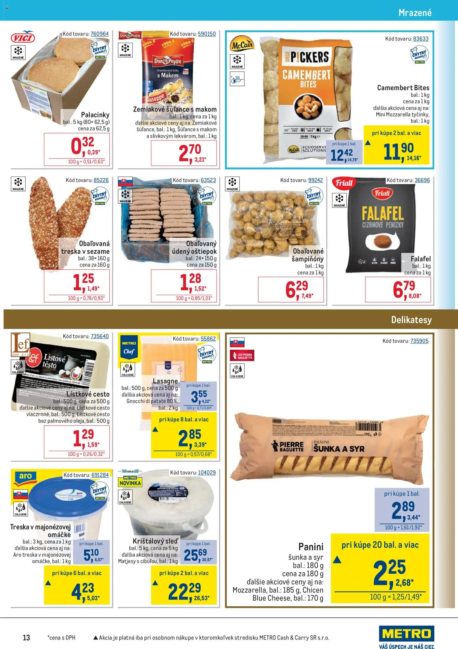 Nové Metro akcie – leták je platný od 25.02.2026 | Strana: 13 | Produkty: Syr, Mozzarella, Lístkové cesto, Treska
