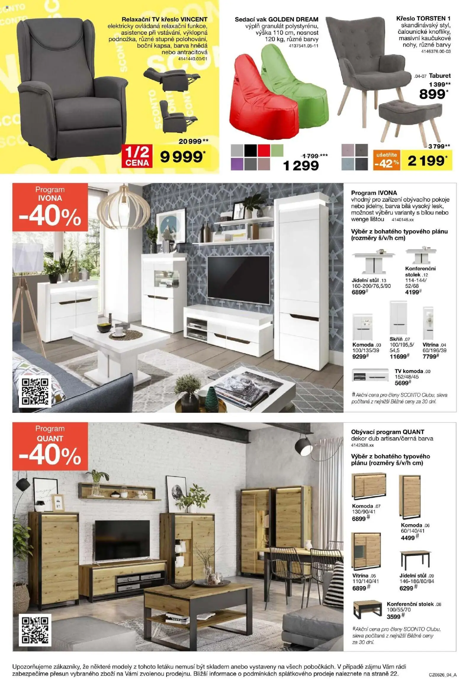 Sconto nábytek leták od 22.04.2026 | Strana: 4 | Produkty: Komoda, Křeslo, Modely, Stůl