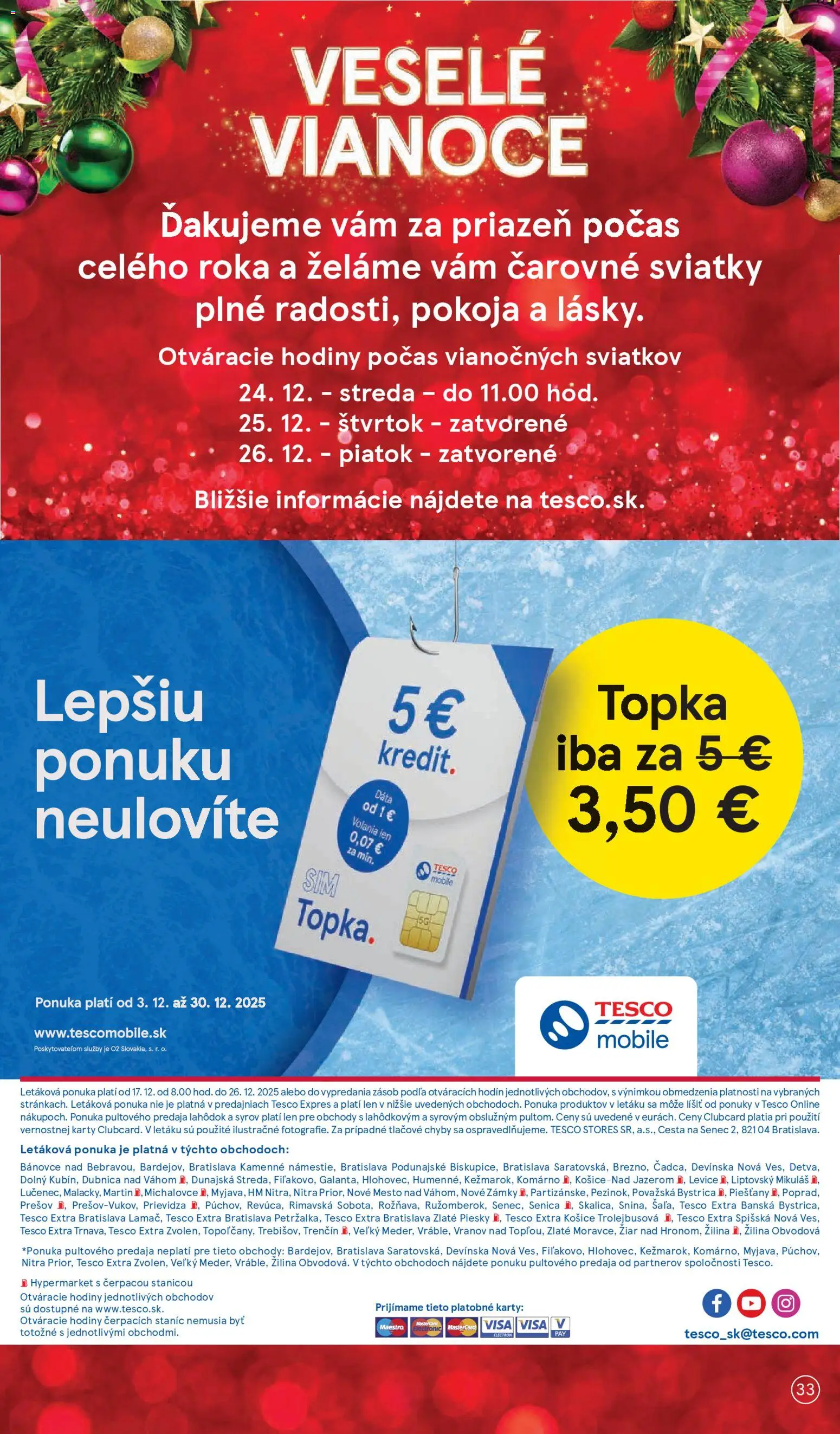 Nové Tesco akcie – leták je platný od 17.12.2025 | Strana: 33 | Produkty: Hodiny