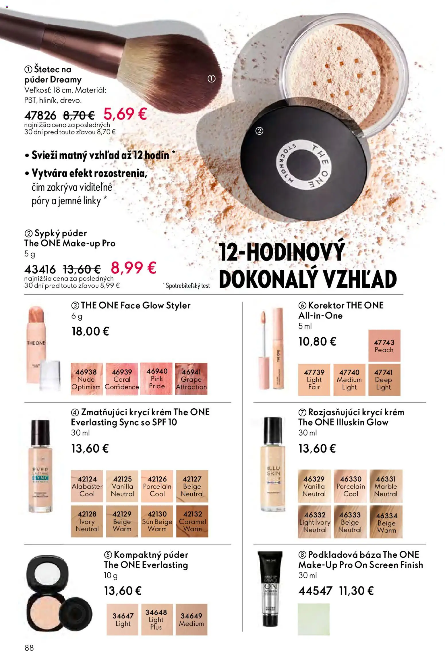 Nové Oriflame akcie – leták je platný od 06.05.2026 | Strana: 88 | Produkty: Korektor, Púder, Štetec, Krém