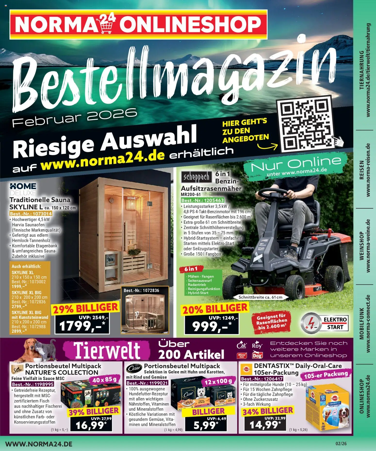 Norma Bestellmagazin Februar 2026 – gültig ab 01.02.2026 | Seite: 1 | Produkte: Sheba, Fisch, Gemüse