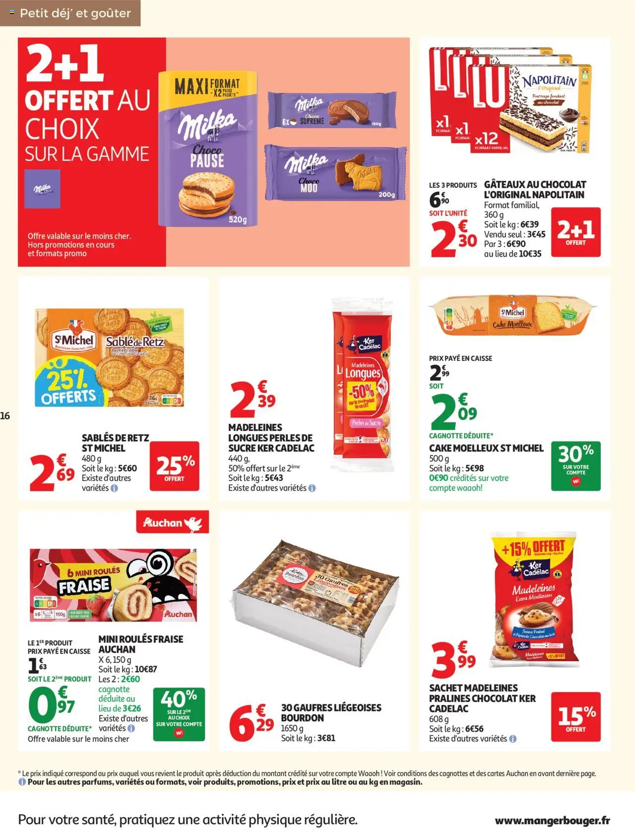 {H1} | Page: 16 | Produits: Fraise, Lait, Chocolat, Gaufres