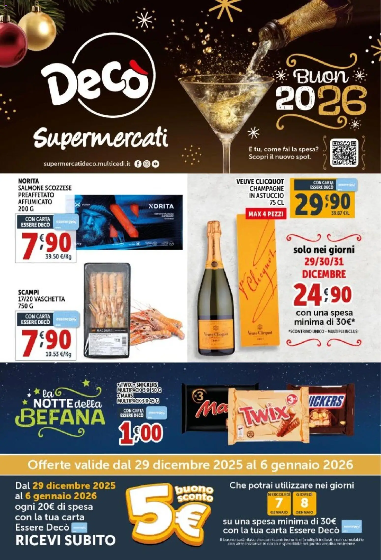 Volantino Decò del 29.12.2025 | Pagina: 1 | Prodotti: Salmone, Champagne, Astuccio