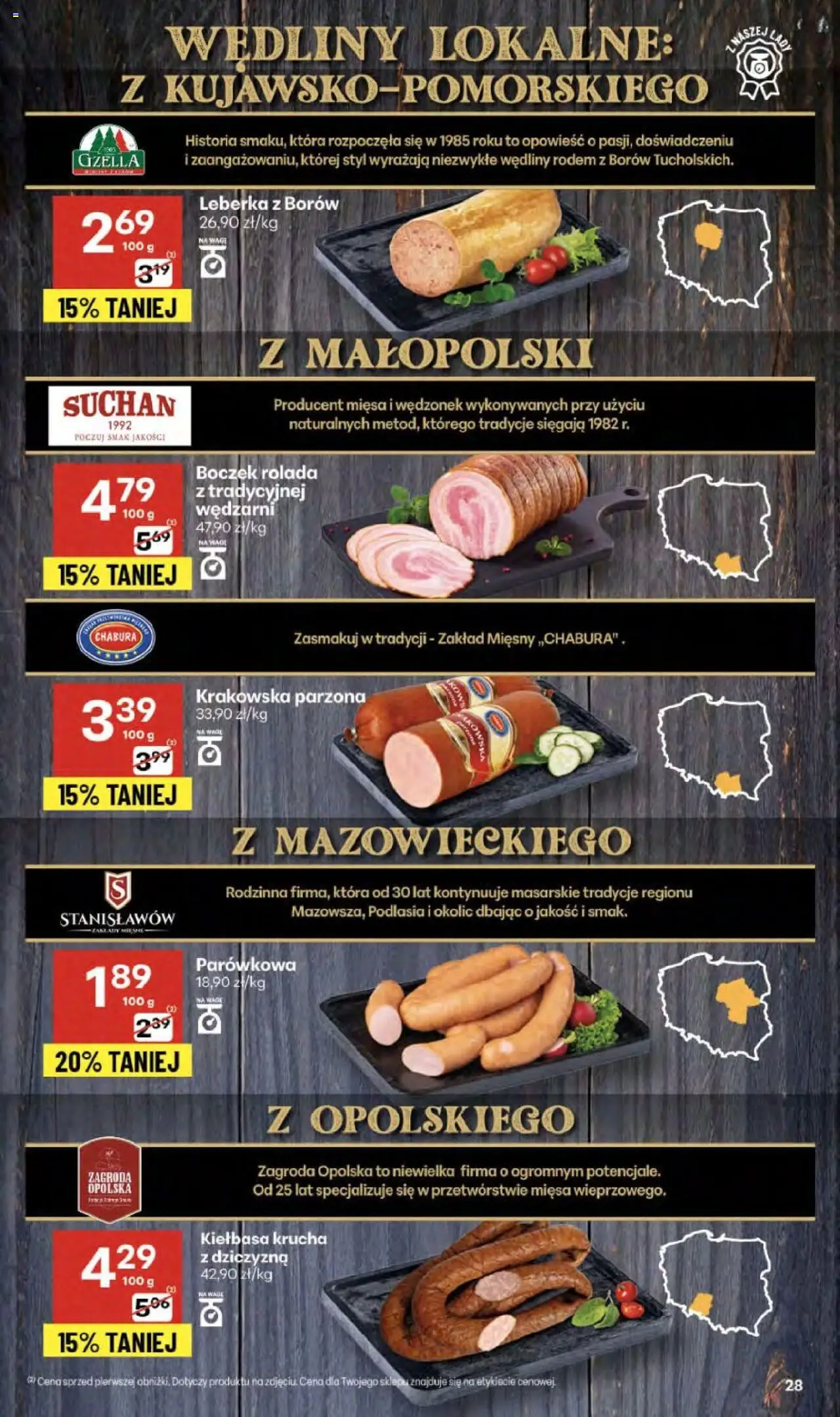 Delikatesy Centrum Gazetka - Sklepy Własne od 02.10.2025 | Strona: 28 | Produkty: Kiełbasa, Rolada, Boczek, Wędliny