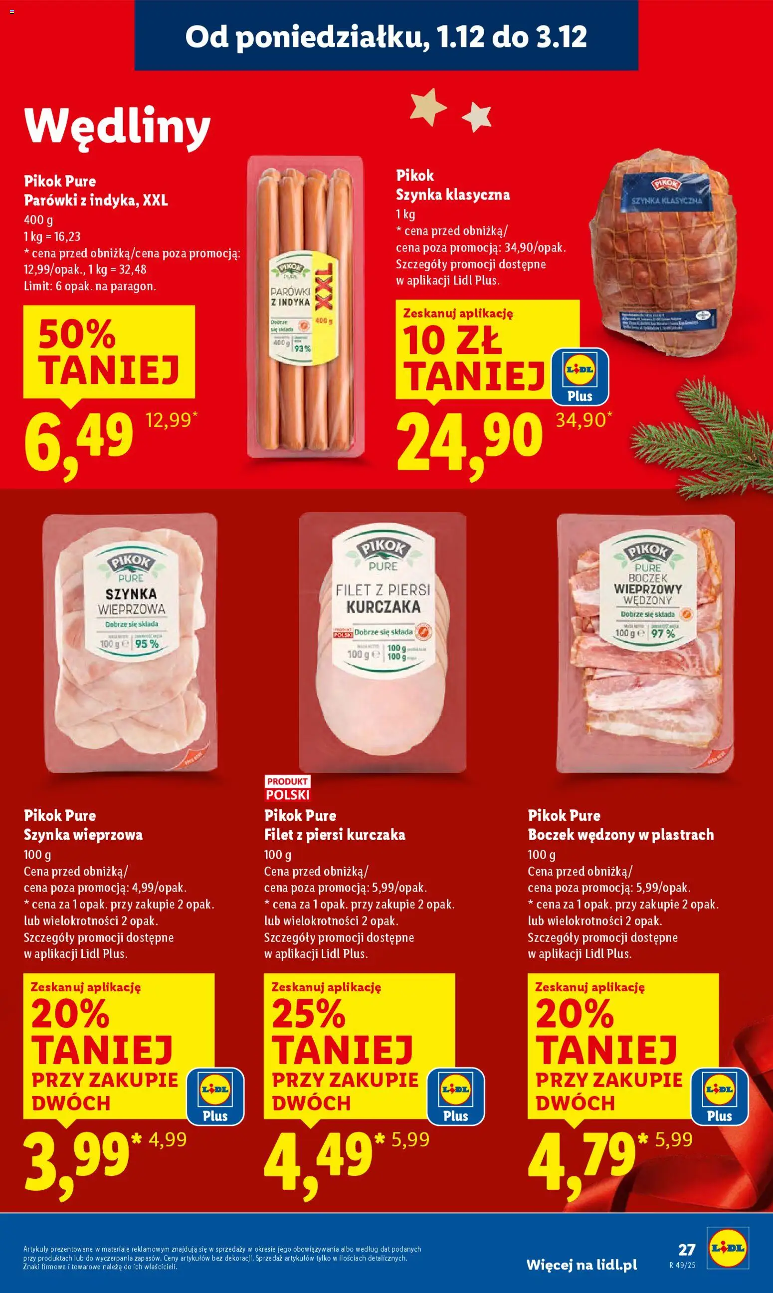 Lidl Gazetka od 01.12.2025 | Strona: 29 | Produkty: Piersi, Parówki, Szynka, Wędliny