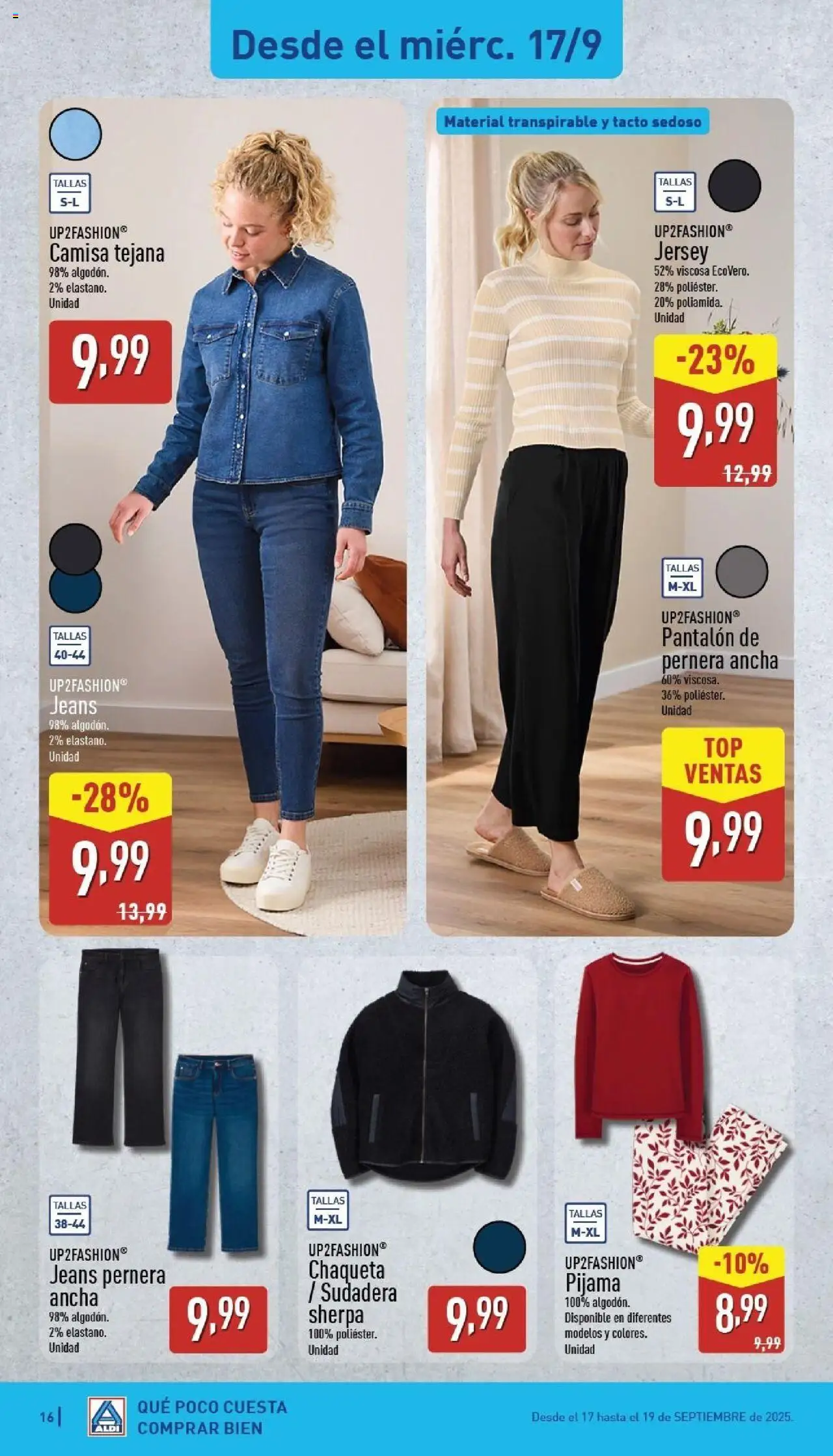 Aldi folleto Baleares │ válido desde el 15.09.2025 | Página: 16 | Productos: Camisa, Sudadera, Chaqueta, Pijama
