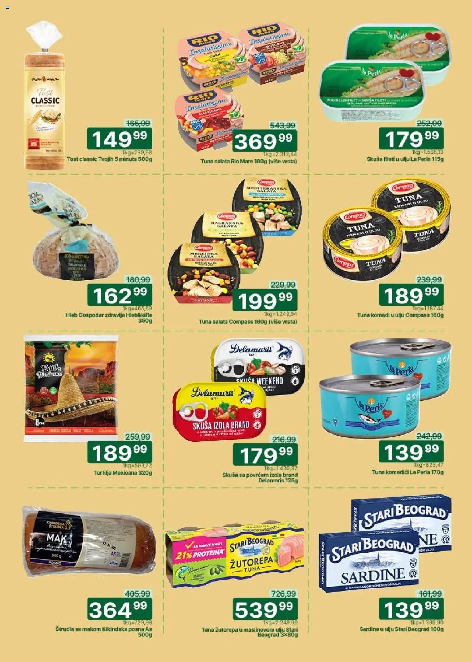 Univerexport katalog - važi od 05.01.2026 | Strana: 10 | Proizvode: Tortilja, Salata, So, Hleb
