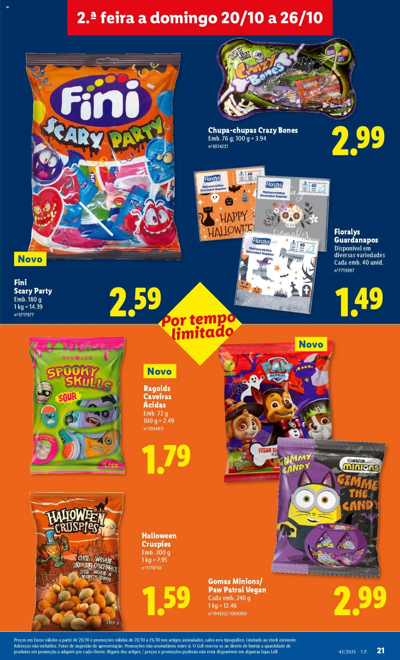 Lidl folheto │ válido de 20.10.2025 | Página: 21 | Produtos: Guardanapos, Gomas