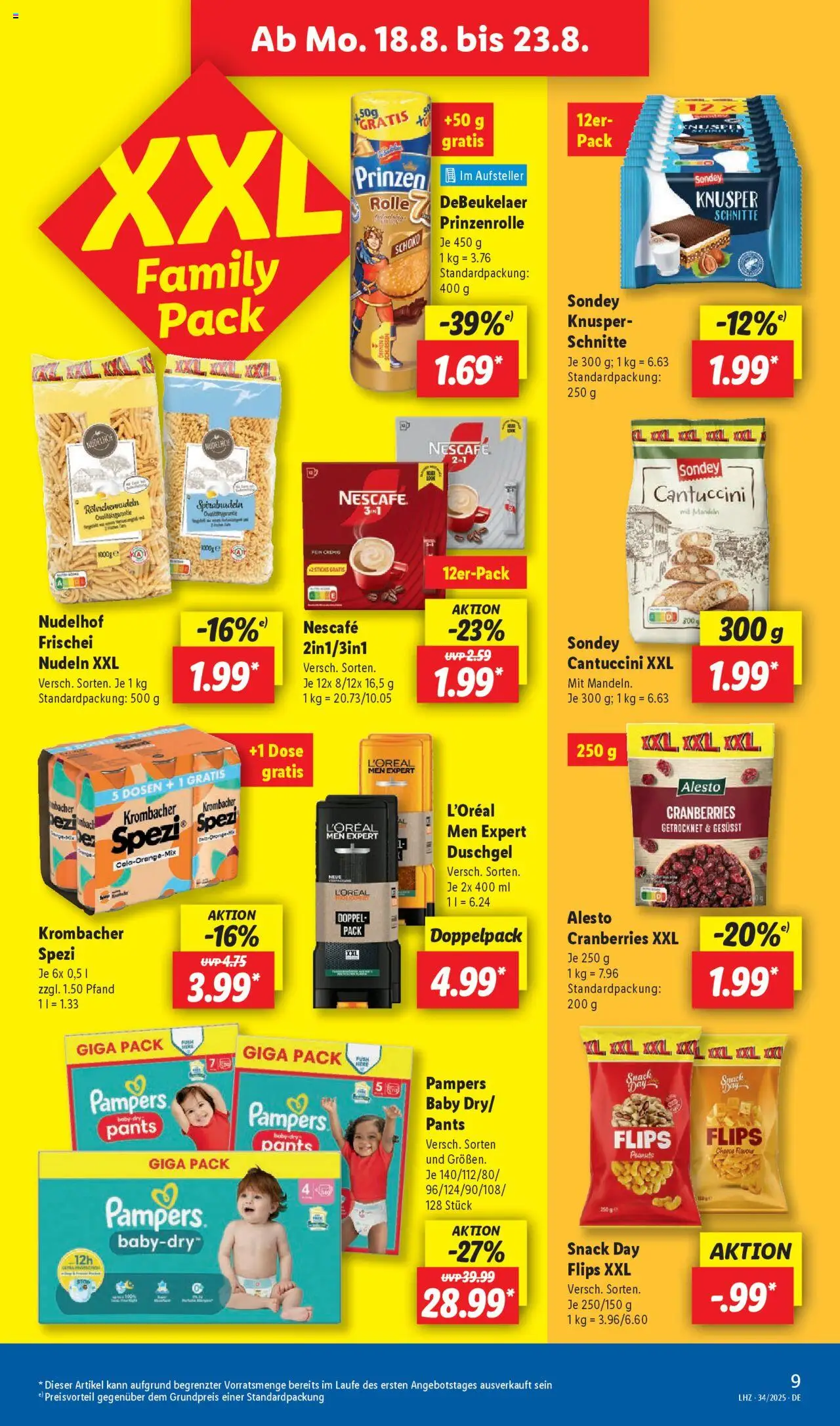 Lidl Prospekt Brakel 	 - gültig ab dem 18.08.2025 | Seite: 11 | Produkte: Nescafe, Pampers, Mandeln, Duschgel