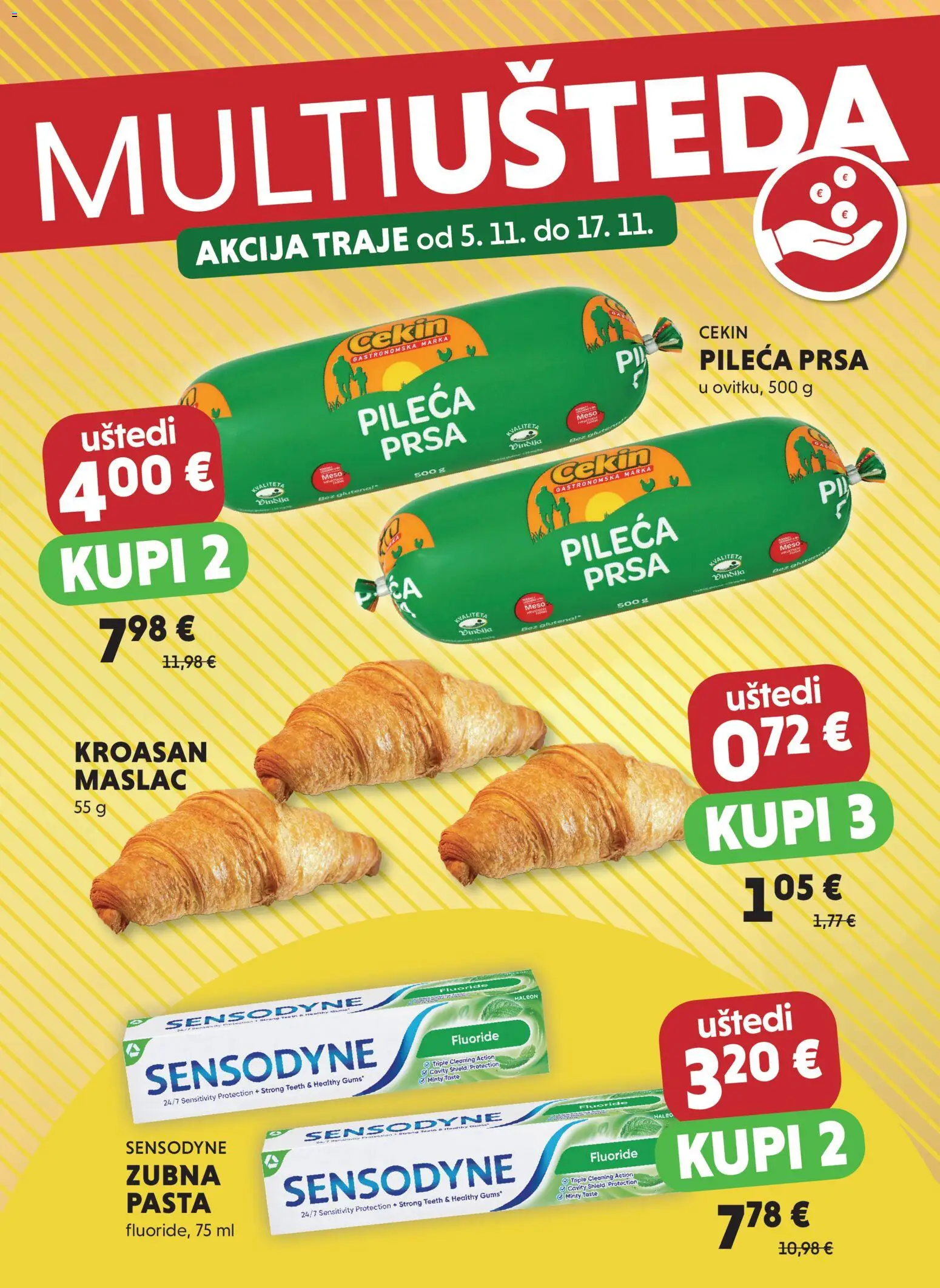 Studenac katalog | vrijedi od 05.11.2025 | Stranica: 1 | Proizvodi: Maslac, Meso, Pasta, Pileća prsa