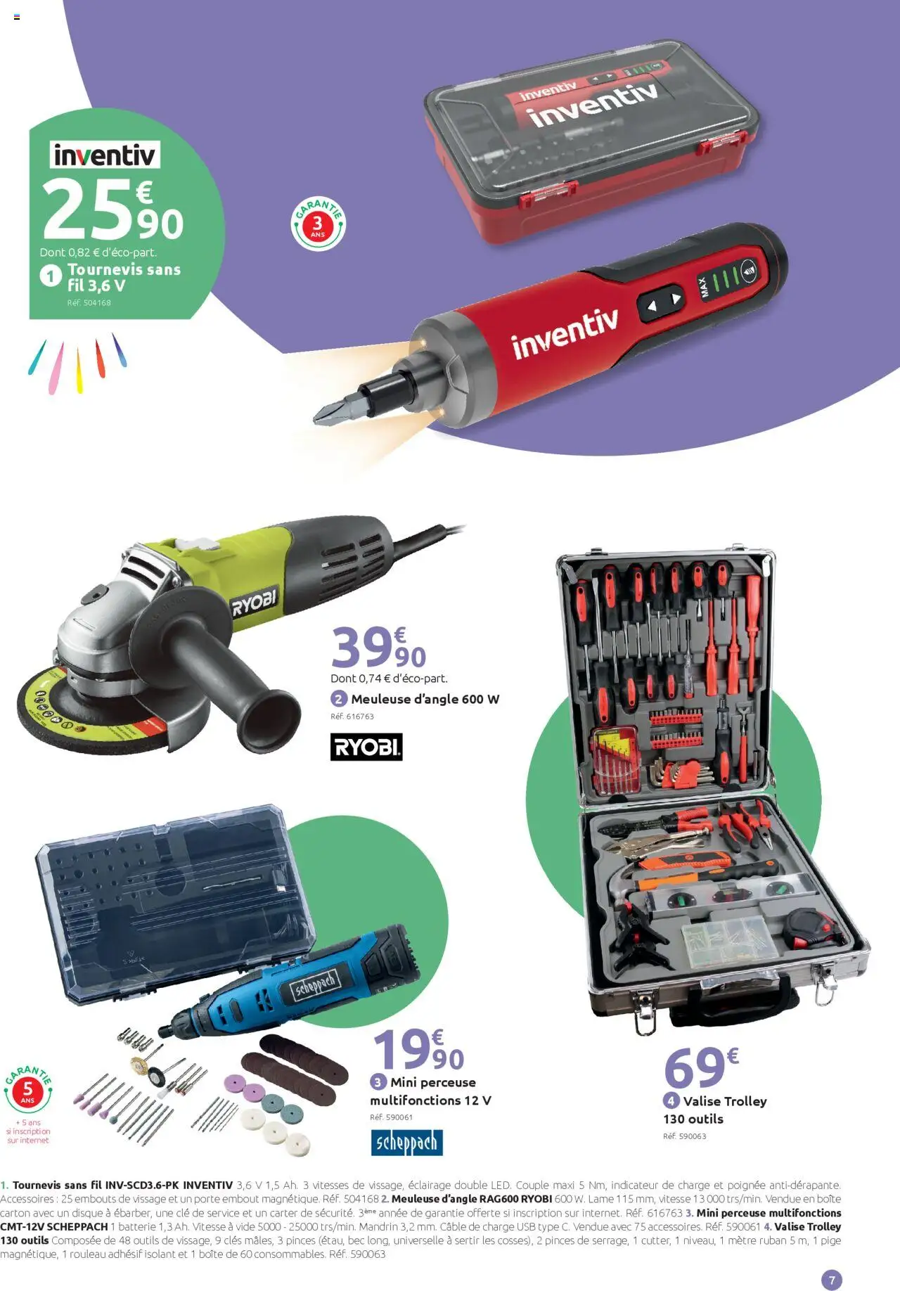  | Page: 7 | Produits: Pinces, Mètre, Porte, Valise