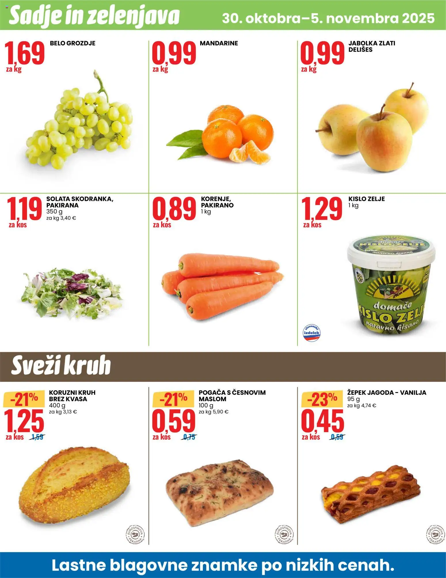 Novi Eurospin katalog ponudbe – veljaven od 30.10.2025 | Stran: 16 | Izdelki: Kos, Jabolka, Solata, Zelenjava