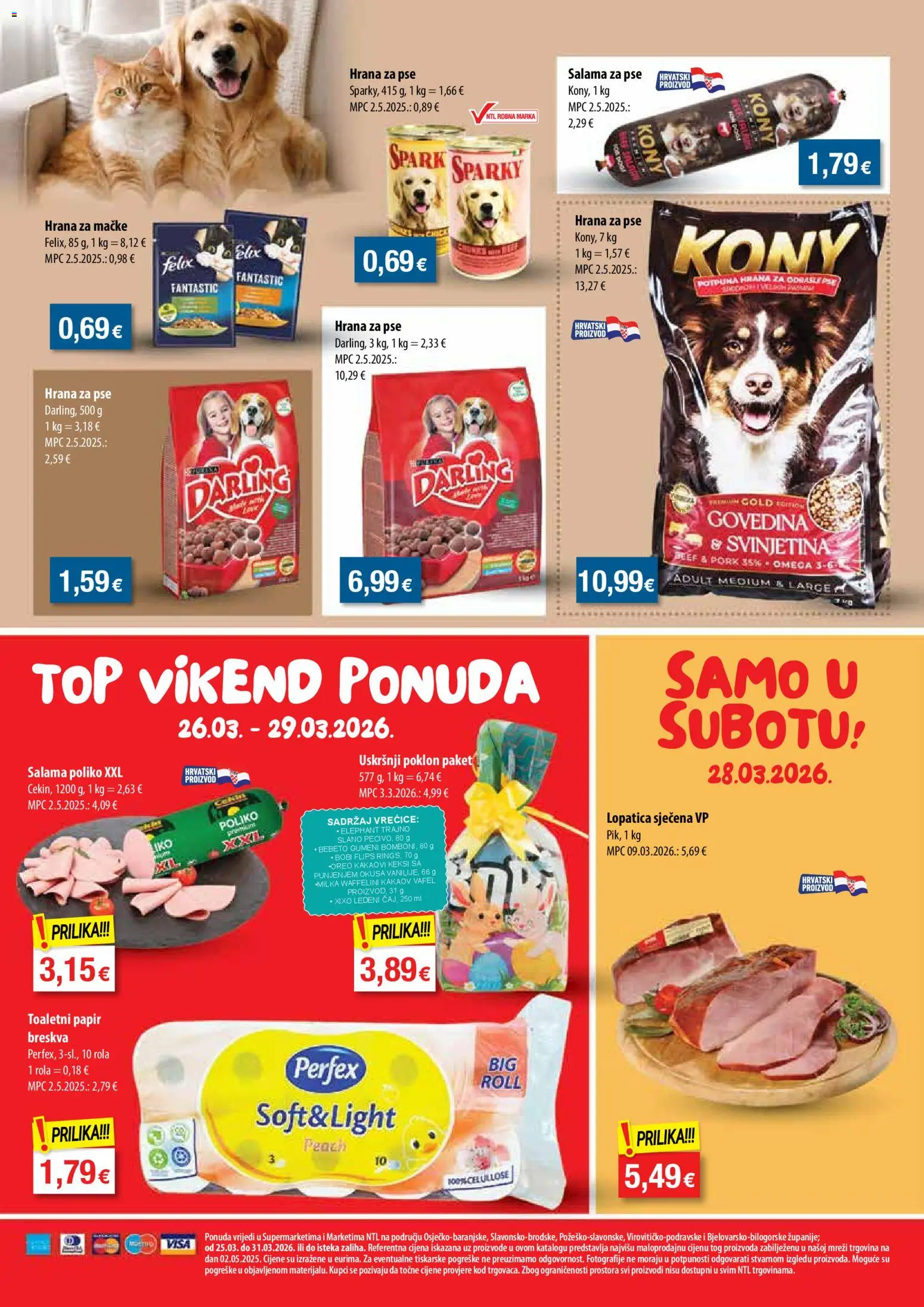 NTL katalog | vrijedi od 25.03.2026 | Stranica: 13 | Proizvodi: Keksi, Toaletni papir, Hrana za mačke, Breskva