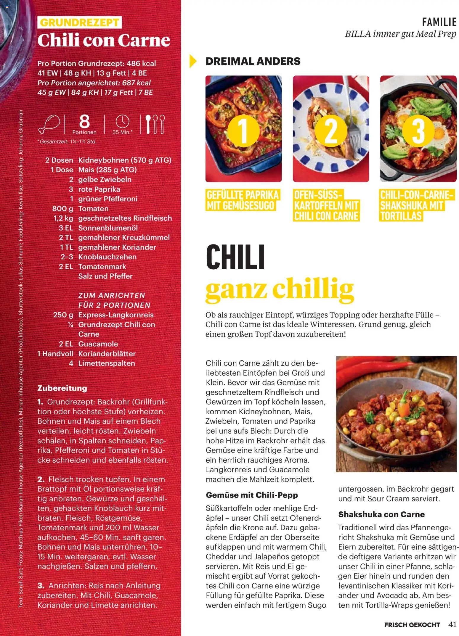 Billa AT akciós ujság - amely érvényes a következő dátumtól: 01.12.2025 | Oldal: 41 | Termékek: Chili con carne, Jalapenos, Koriander, Cheddar