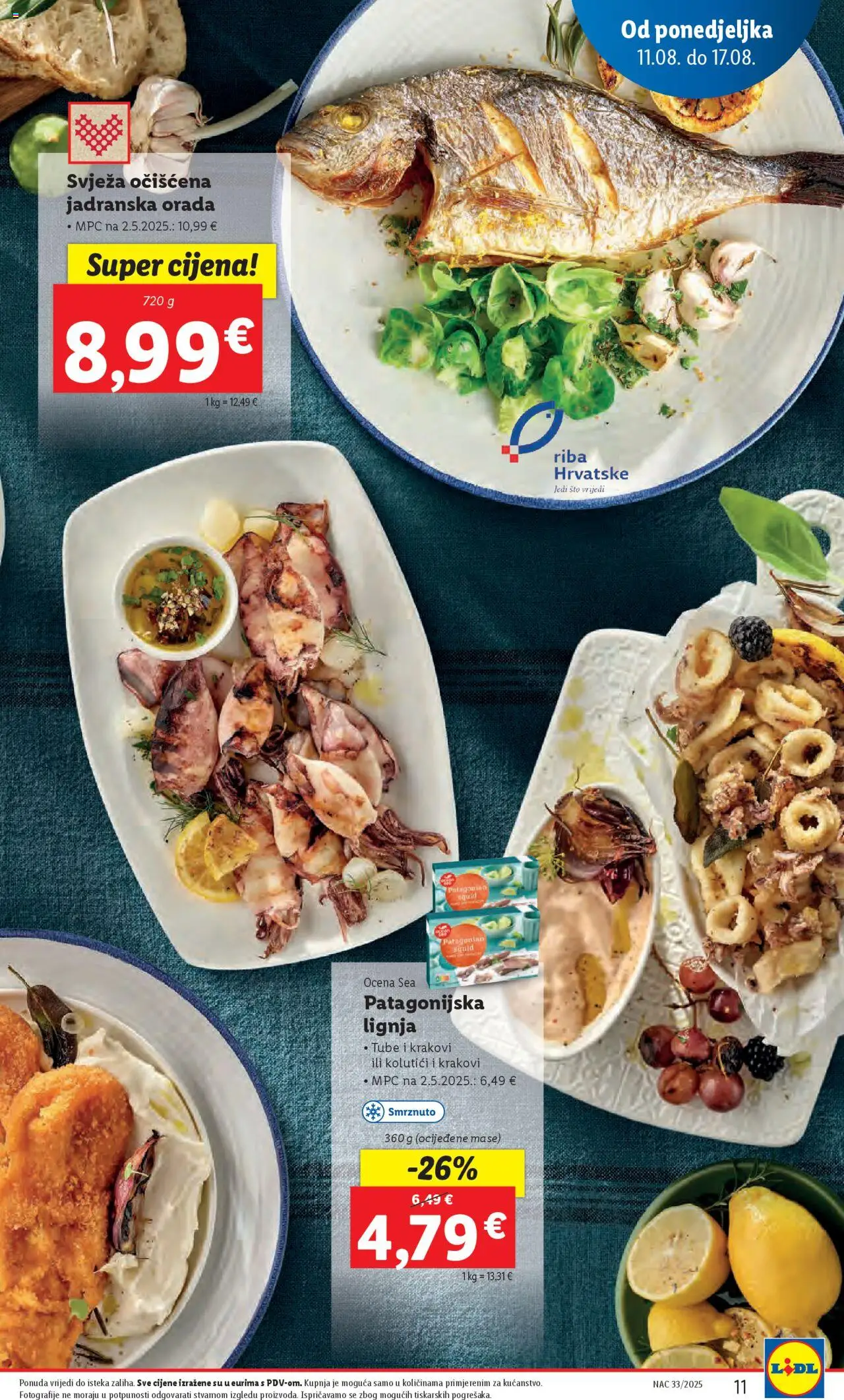 Lidl katalog | vrijedi od 11.08.2025 | Stranica: 11 | Proizvodi: Riba