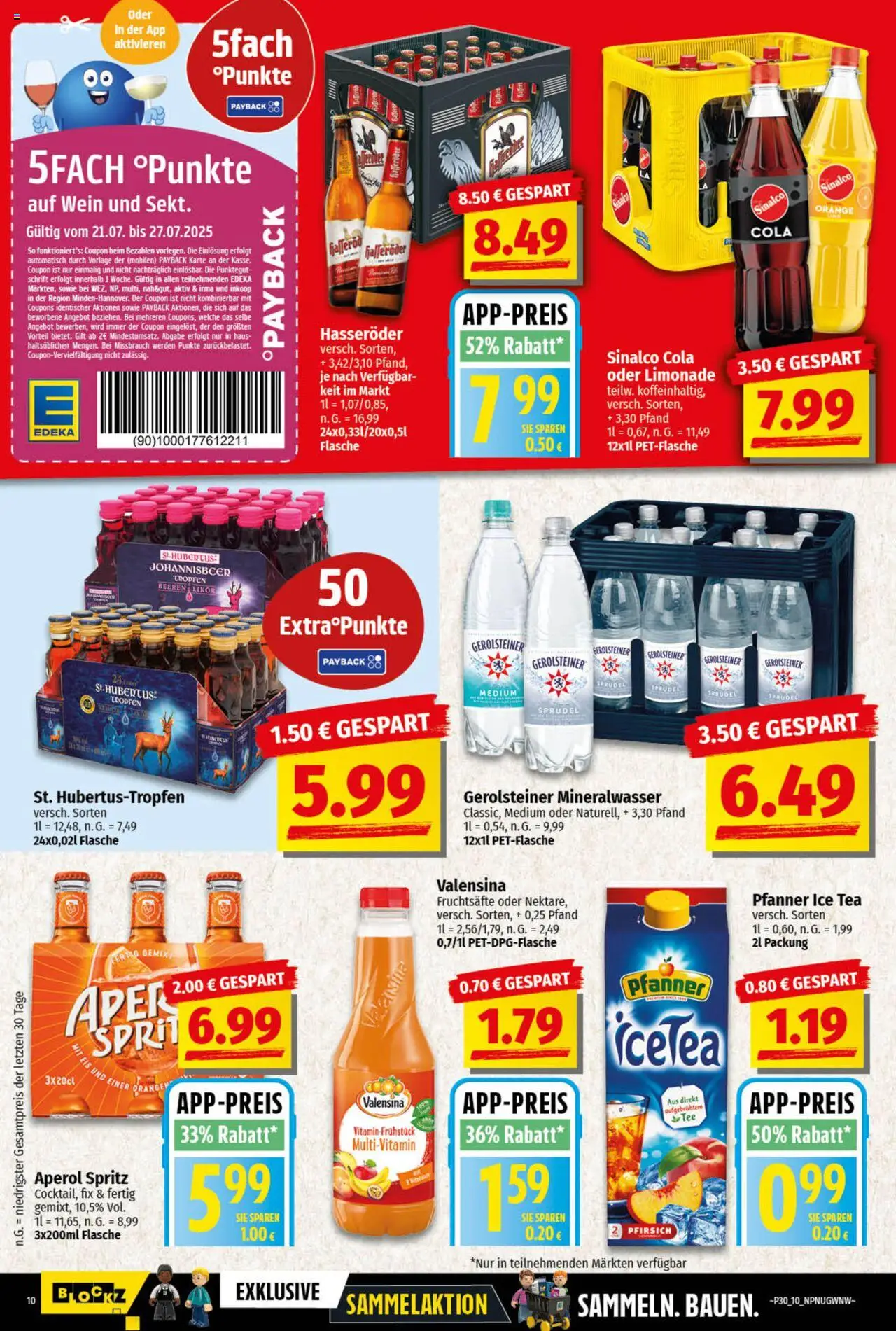 nah & gut Prospekt 	 - gültig ab dem 21.07.2025 | Seite: 10 | Produkte: Mineralwasser, Aperol, Eis, Gerolsteiner