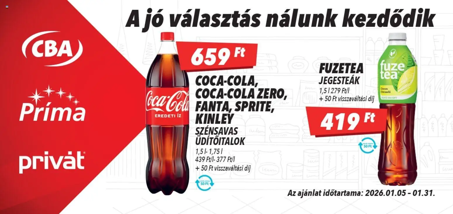 CBA akciós ujság - amely érvényes a következő dátumtól: 05.01.2026 | Oldal: 2