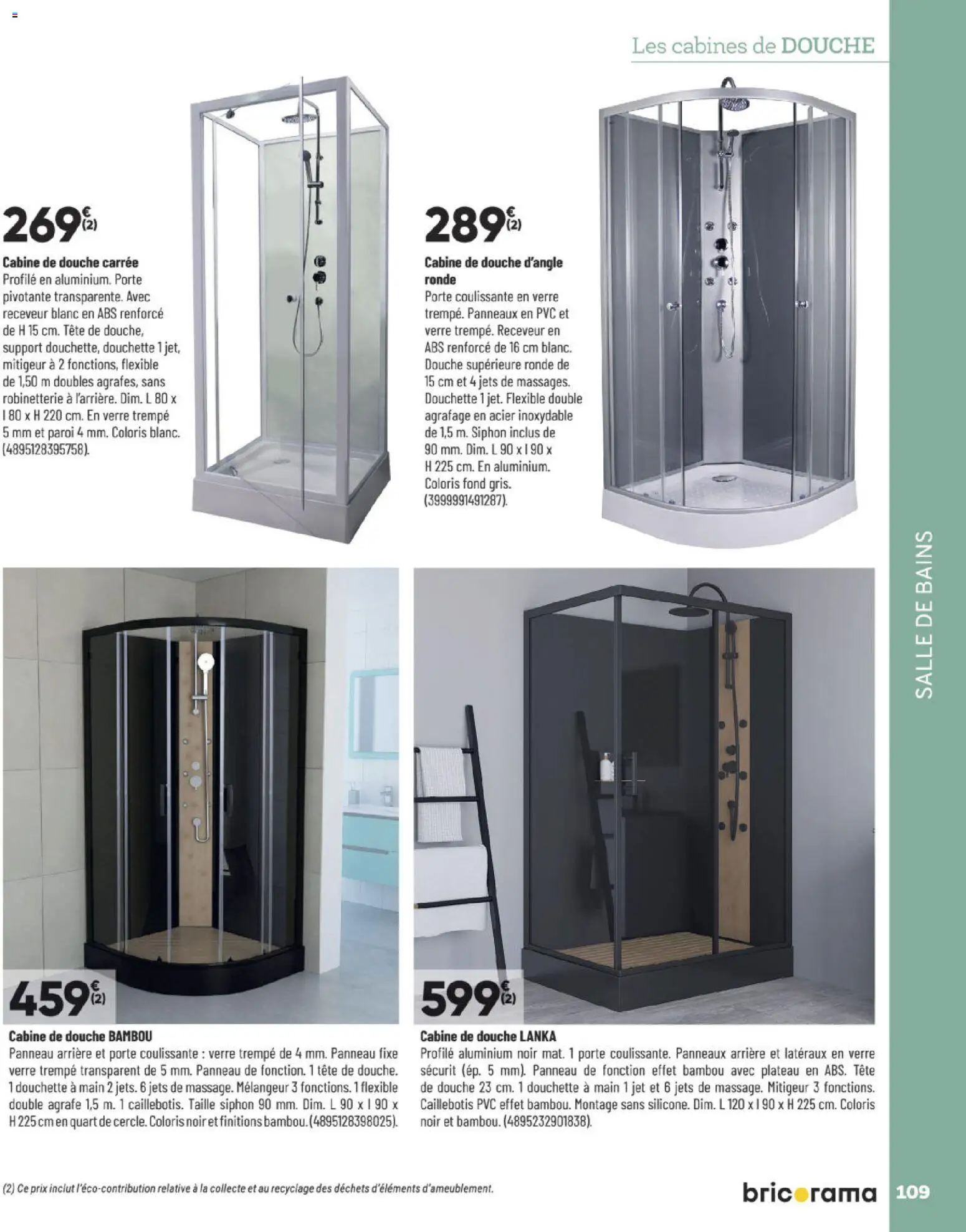 {H1} | Page: 109 | Produits: Plateau, Caillebotis, Porte, Douche