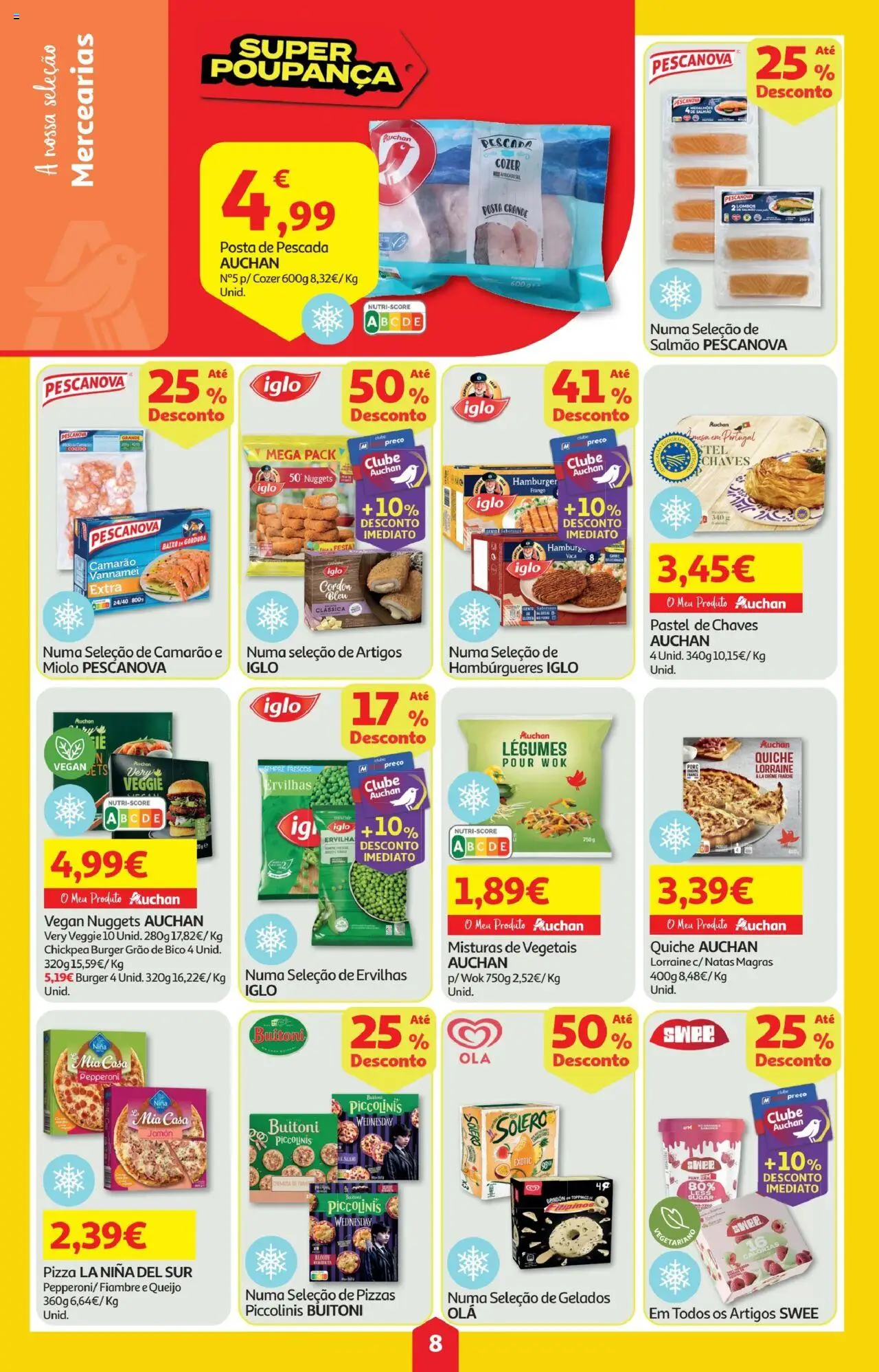 Minipreço folheto │ válido de 16.10.2025 | Página: 8 | Produtos: Faca, Frango, Creme fraiche, Natas