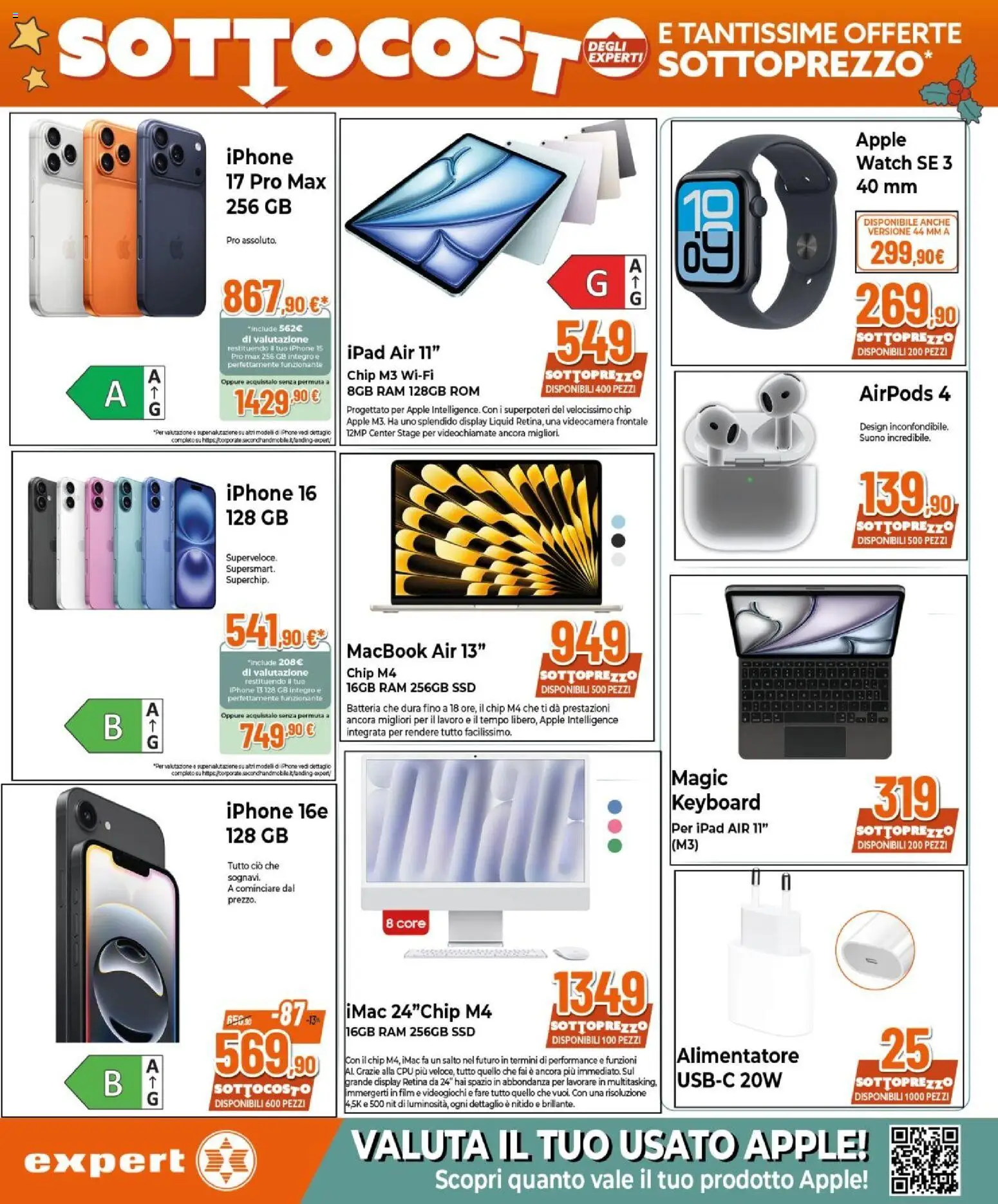 Volantino Expert del 12.12.2025 | Pagina: 11 | Prodotti: Videocamera, Ipad, Macbook, Airpods