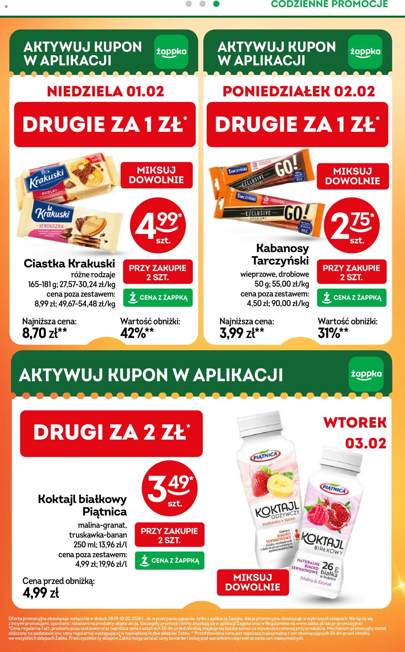 Żabka Gazetka od 28.01.2026 | Strona: 8 | Produkty: Malina, Kabanosy, Ciastka