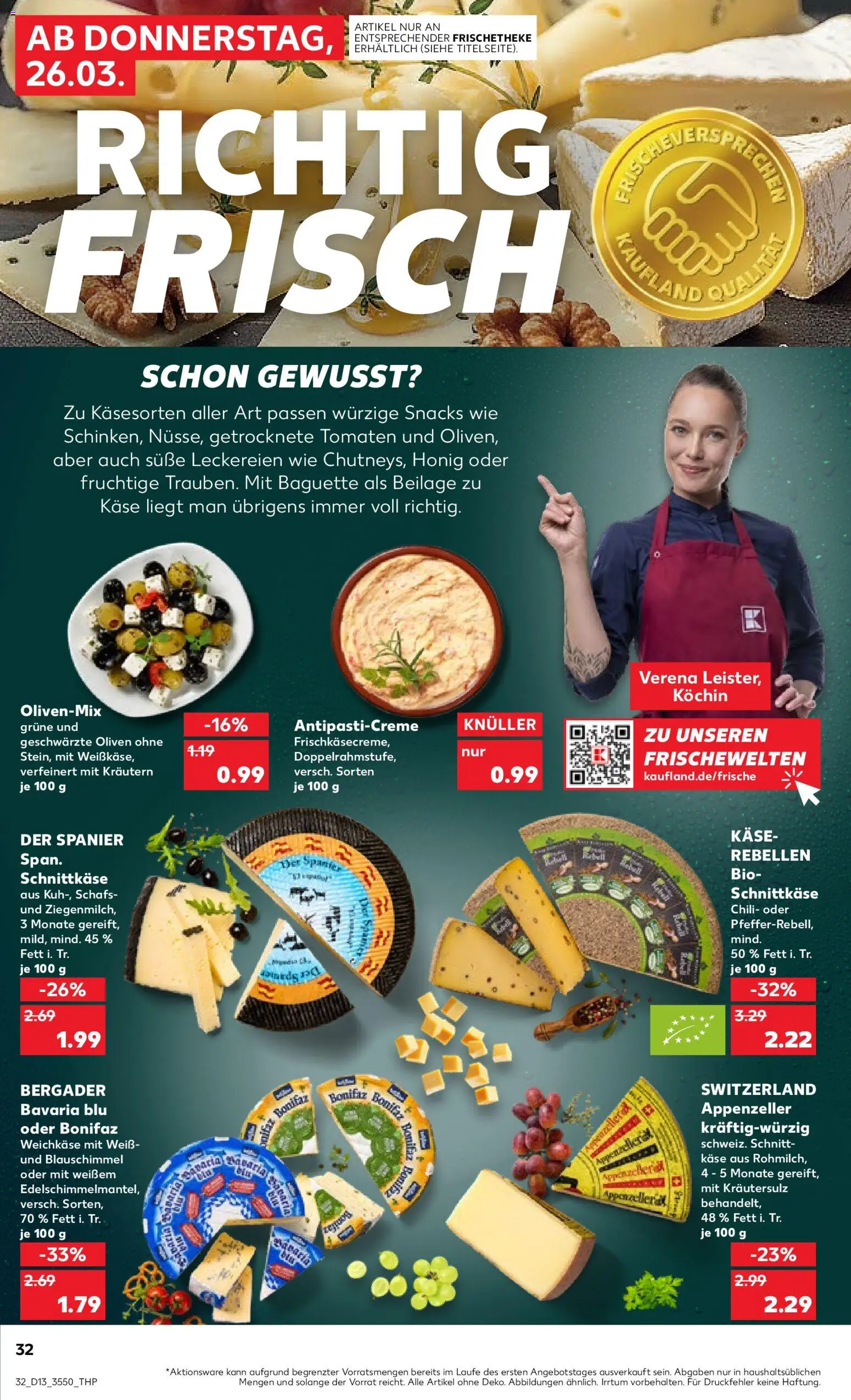 Kaufland Prospekt Berlin	 – gültig ab 26.03.2026 | Seite: 32 | Produkte: Käse, Baguette, Tomaten, Chili