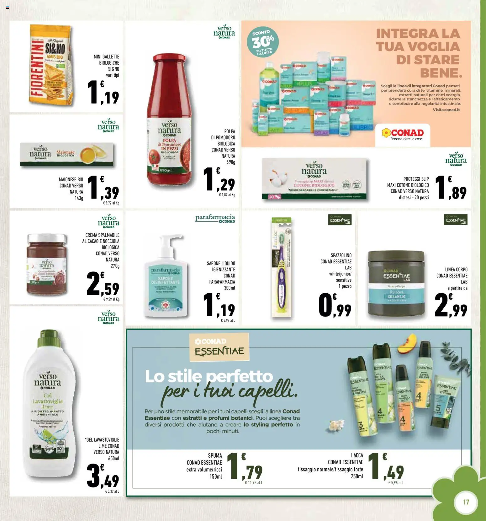Volantino Conad del 08.04.2026 | Pagina: 17 | Prodotti: Lacca, Spazzolino, Pomodoro, Lavastoviglie