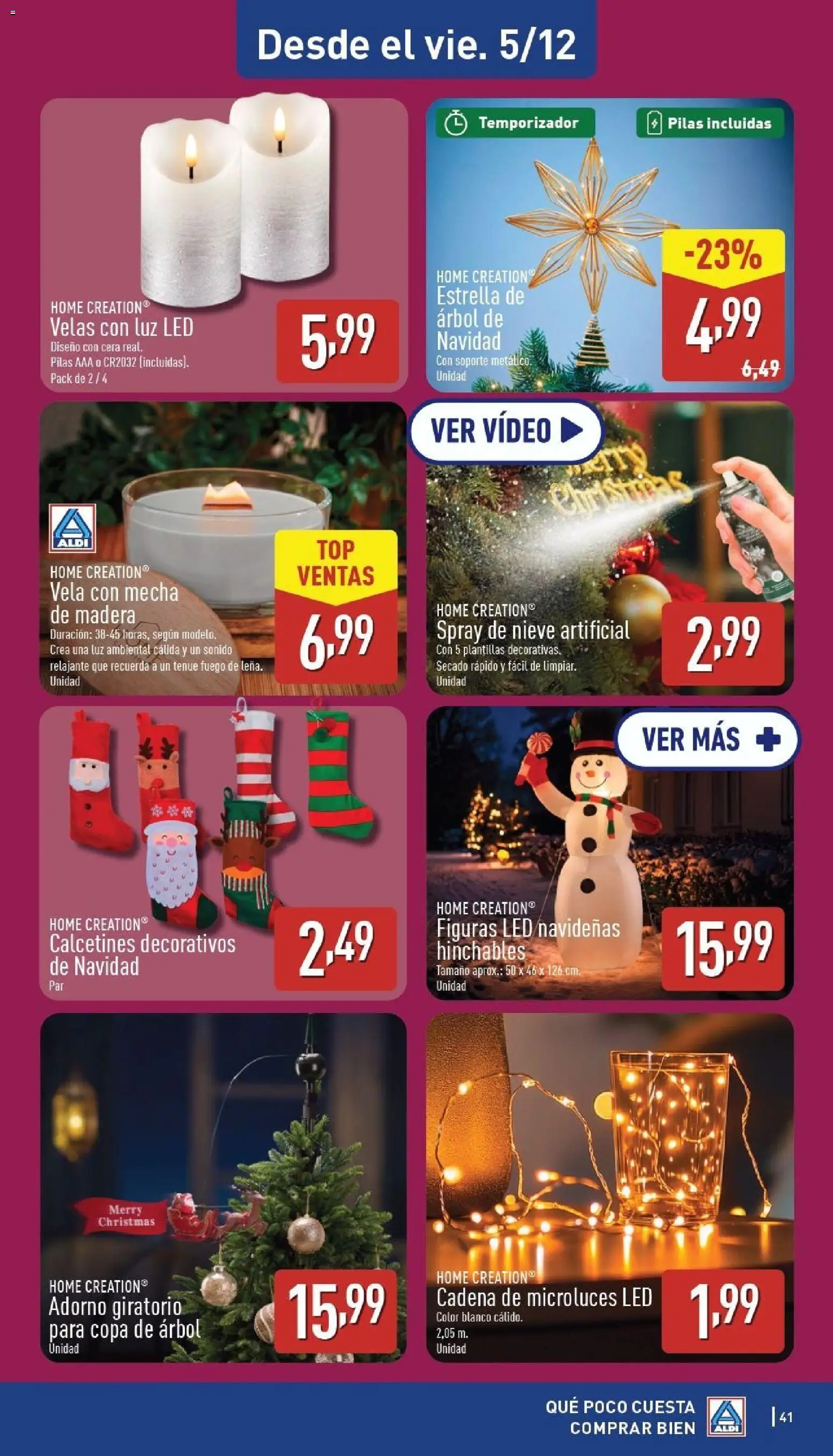 Aldi folleto Baleares │ válido desde el 01.12.2025 | Página: 41 | Productos: Video, Vela, Βραχιόλι