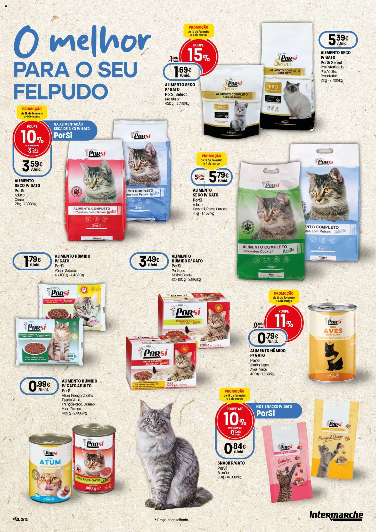 Intermarché Especial Animal Super │ válido de 19.02.2026 | Página: 2 | Produtos: Atum, Frango, Geleia, Salmão