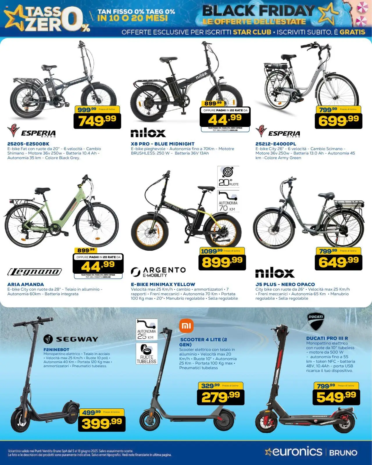 Volantino Euronics del 05.06.2025 | Pagina: 8 | Prodotti: Monopattino, USB, Alluminio, Monopattino elettrico
