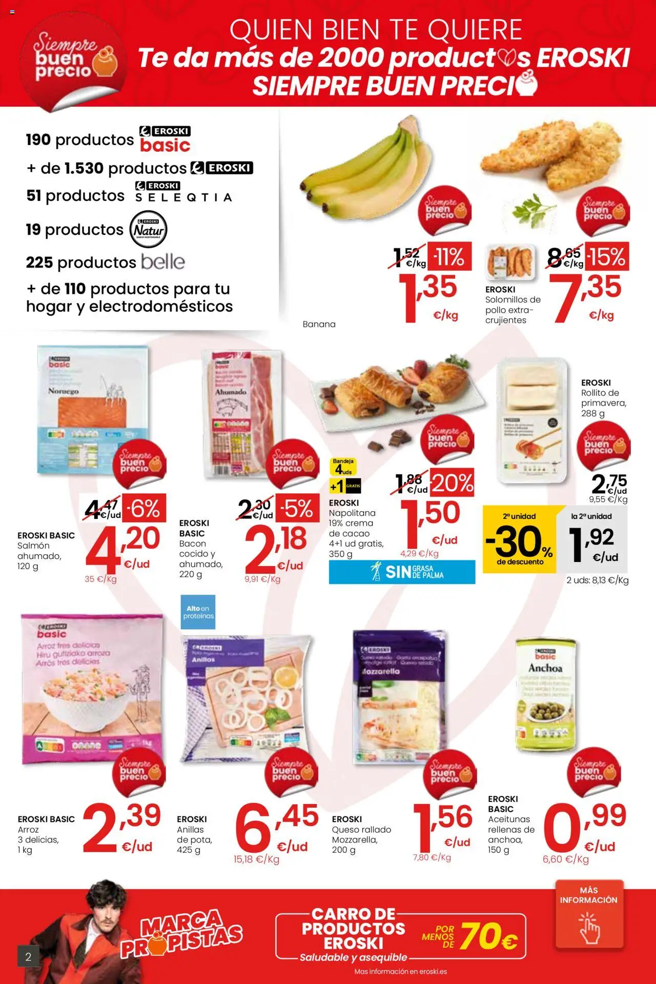 Eroski - Eskaintza handia Center │ válido desde el 18.09.2025 | Página: 2 | Productos: Anillos, Queso, Arroz, Té