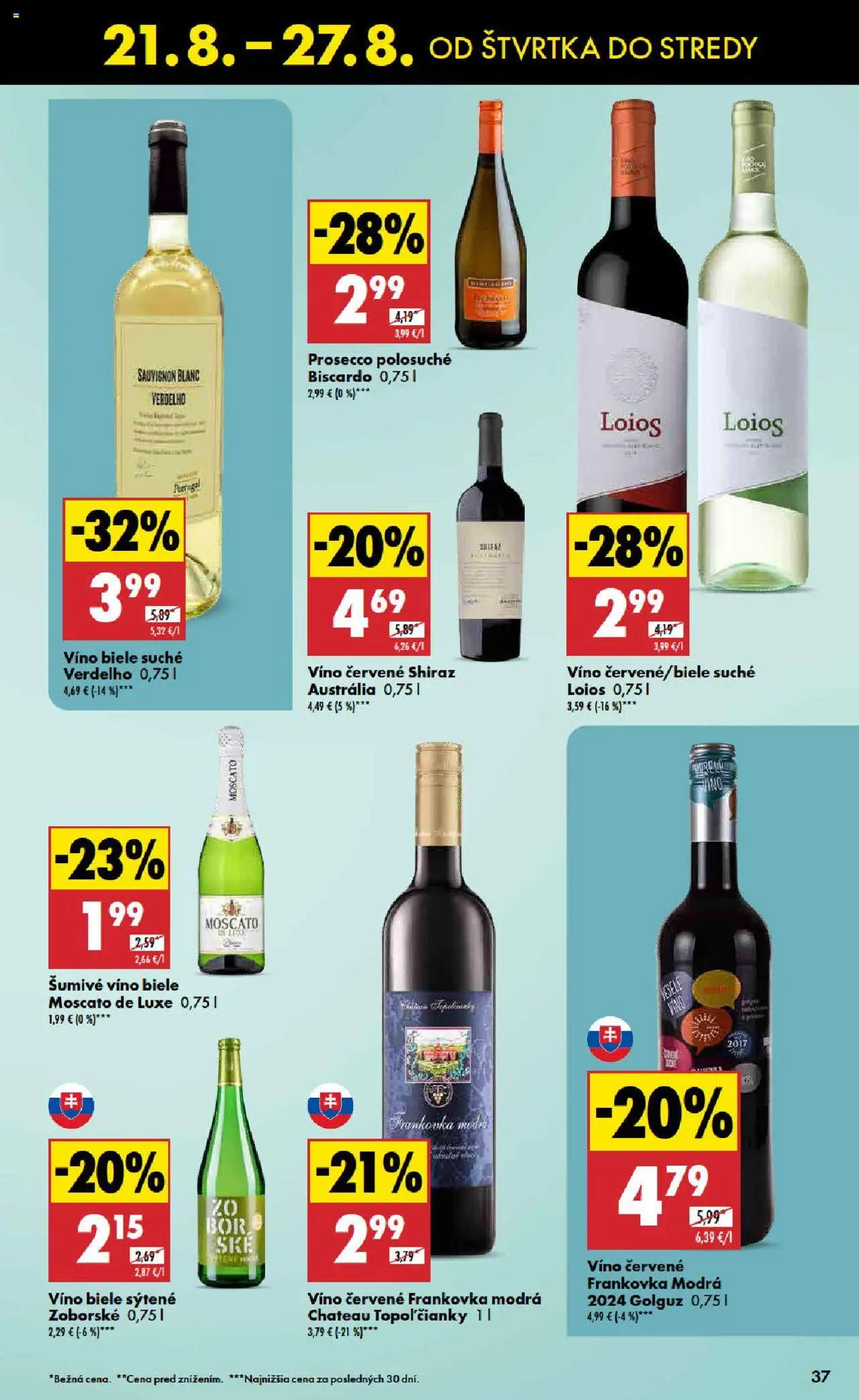 Biedronka leták │ platný od 21.08.2025 | Strana: 37 | Produkty: Víno, Prosecco, Červené víno, Šumivé víno