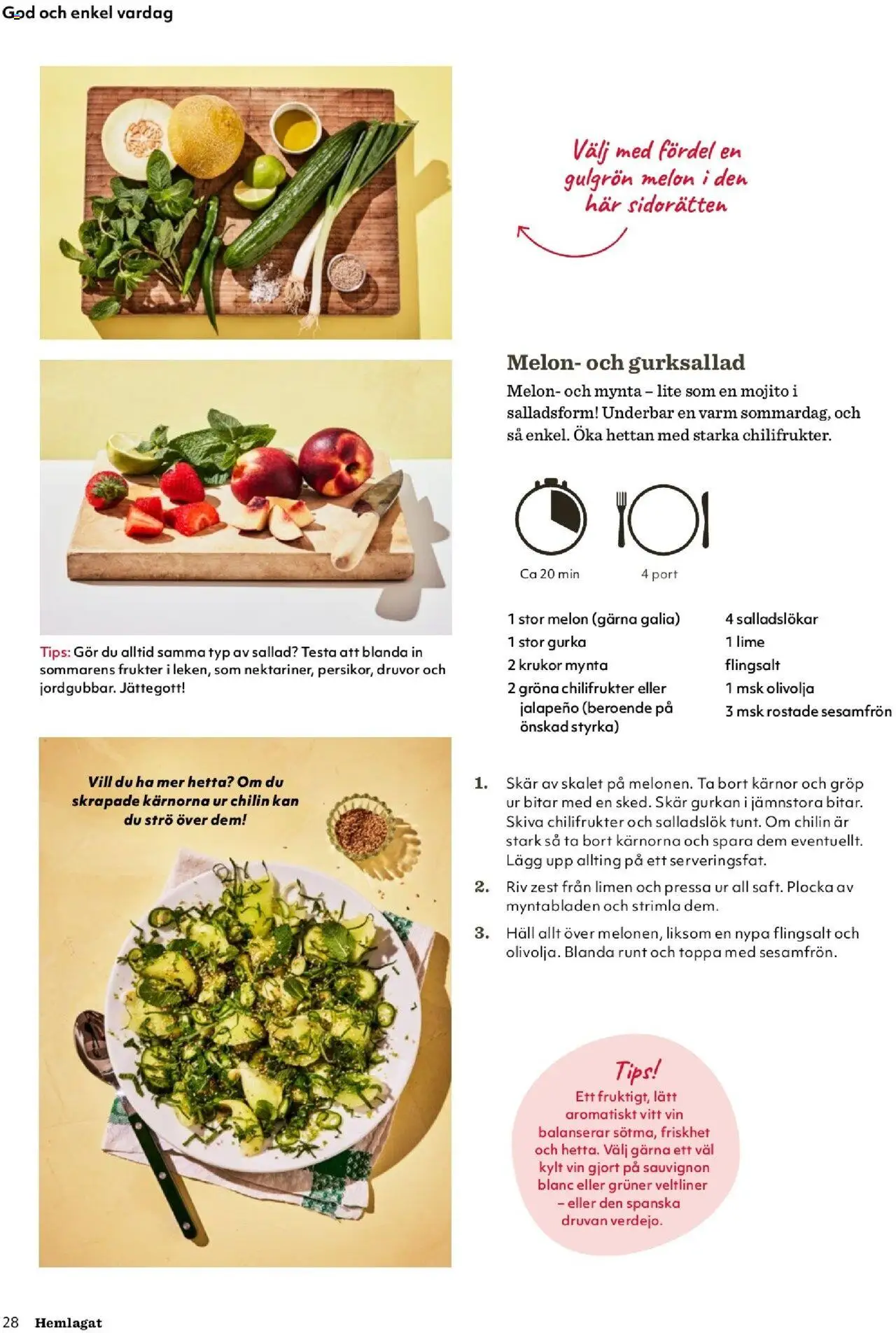 Hemköp reklamblad aktuell från 01.09.2025 | Sida: 28 | Produkter: Vin, Vitt vin, Häll, Gurka