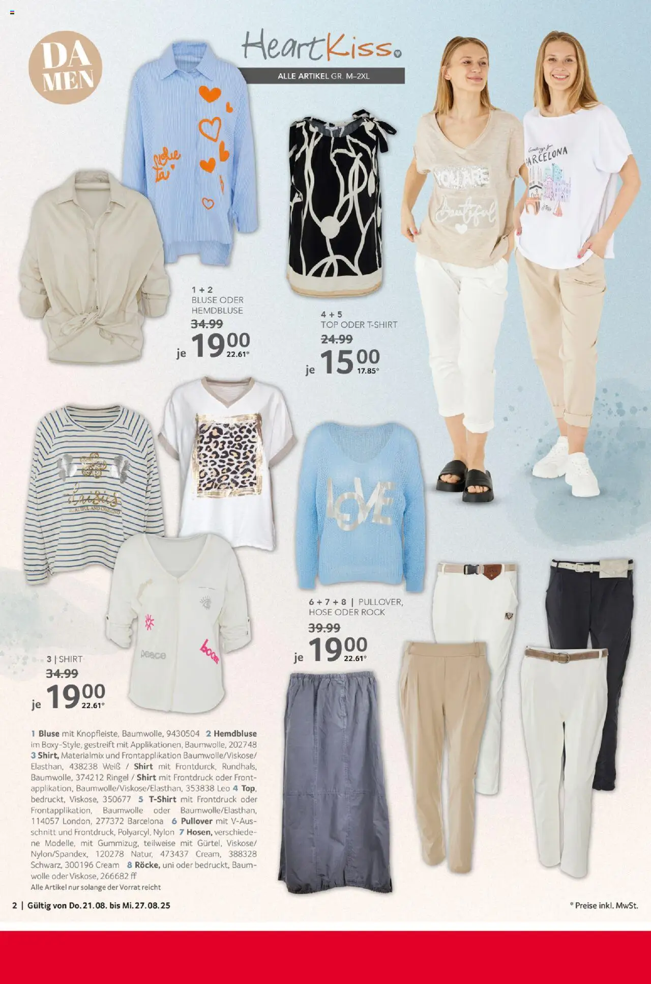 Selgros  Non Food - gültig ab dem 21.08.2025 | Seite: 2 | Produkte: Shirt, Rock, Bluse, Hose