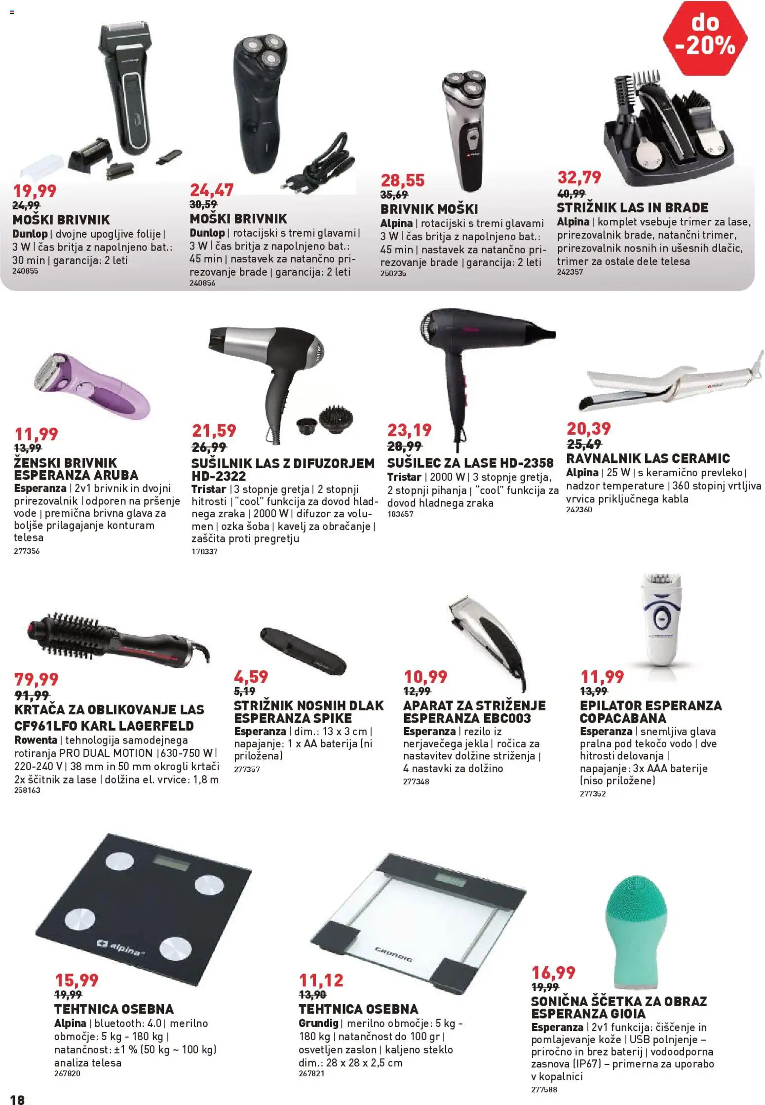 Novi Inpos katalog ponudbe – veljaven od 13.11.2025 | Stran: 18 | Izdelki: Moški brivnik, Usb, Ravnalnik las, Strižnik