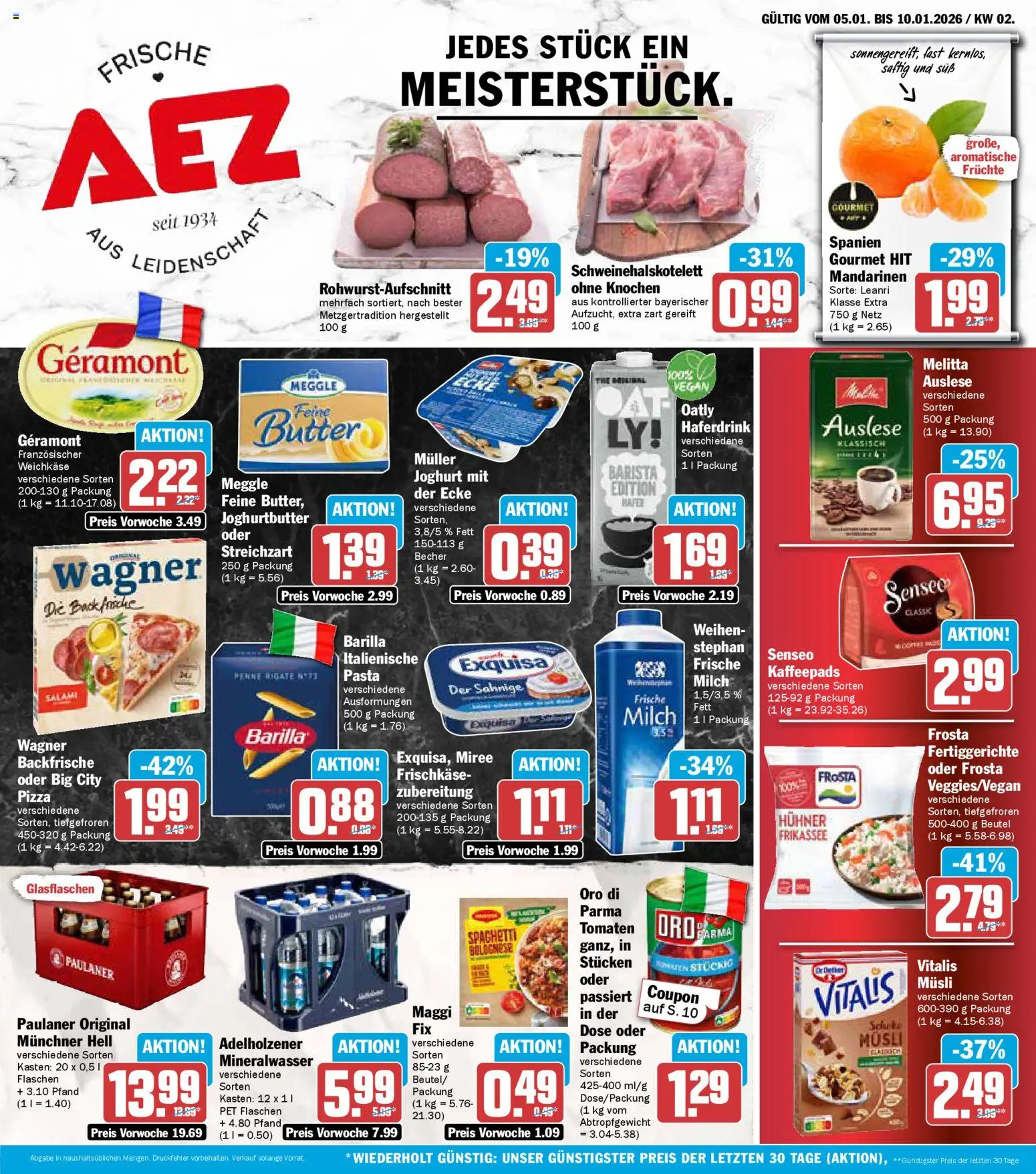AEZ Prospekt 	 – gültig ab 05.01.2026 | Seite: 1 | Produkte: Maggi, Tomaten, Oro di parma, Fertiggerichte