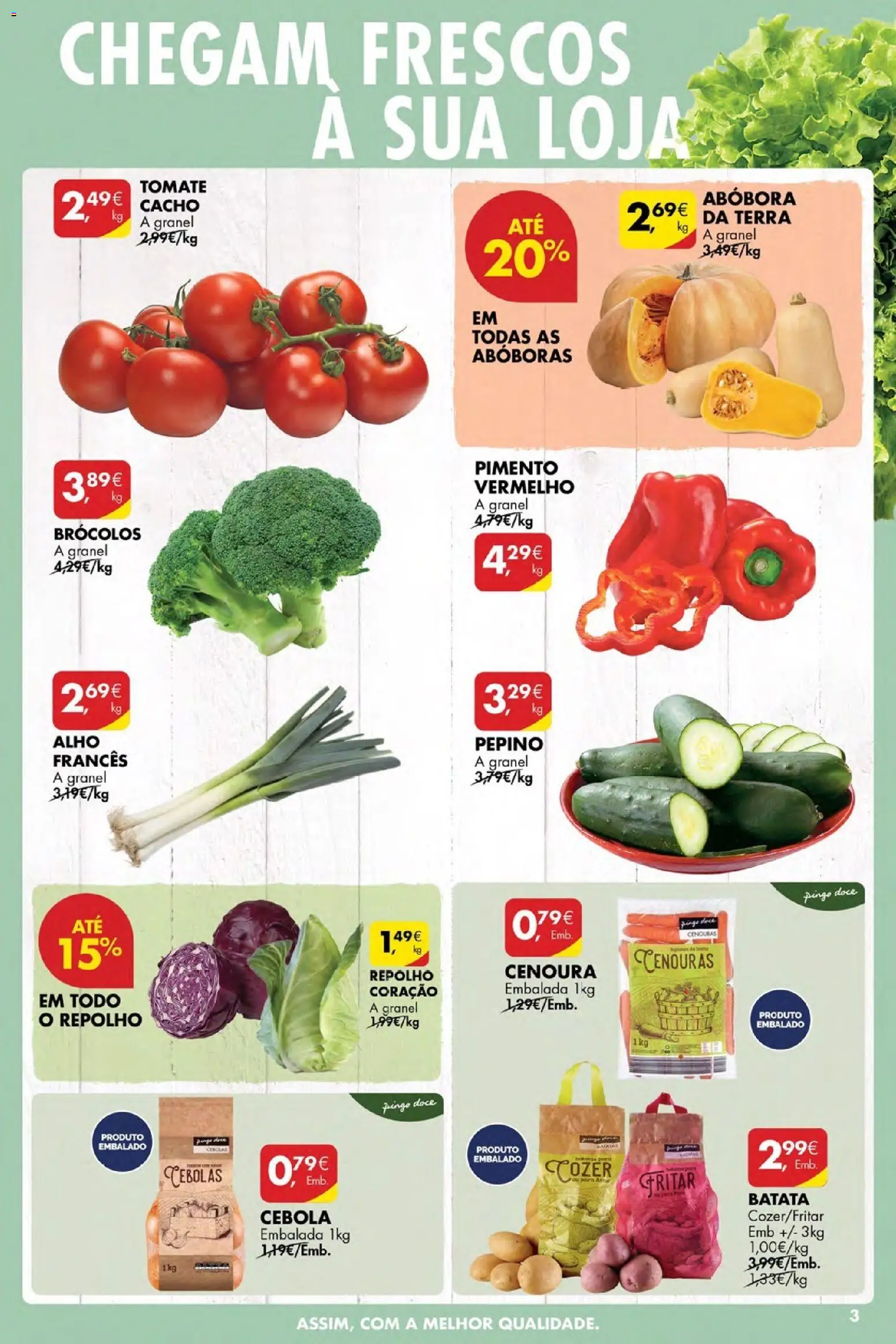 Pingo Doce Poupe Esta Semana Açores │ válido de 05.03.2026 | Página: 3 | Produtos: Brócolos, Repolho, Cebola, Tomate