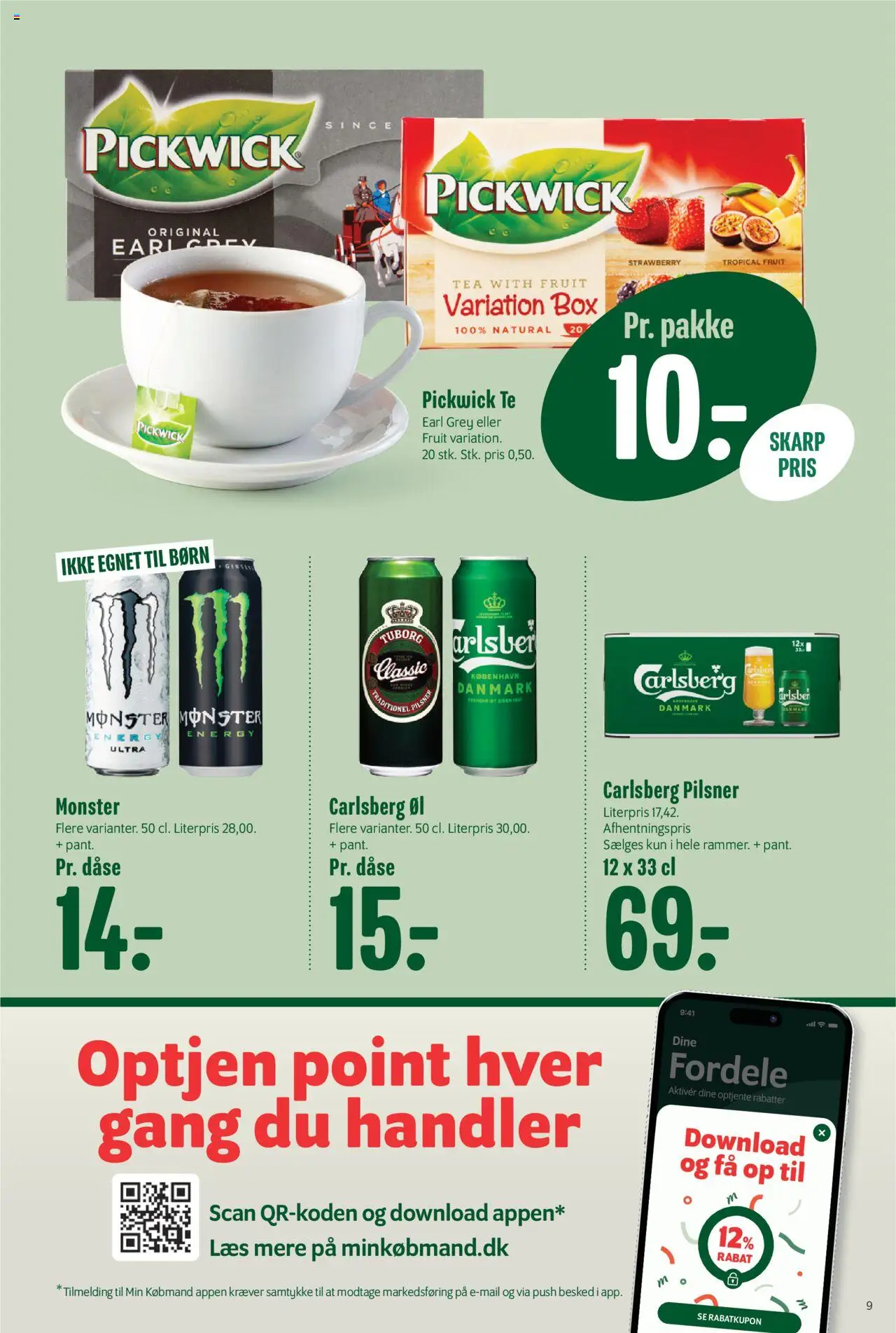 Min Købmand tilbudsavis – gyldig fra 19.09.2025 | Side: 9 | Produkter: Øl, Te