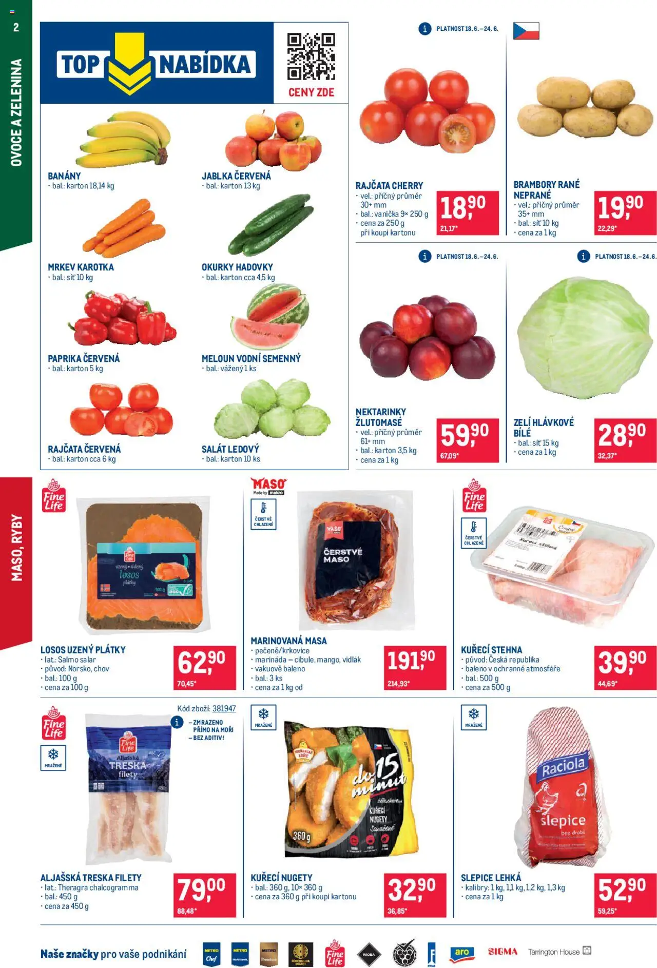 Makro leták - Maloobchod od 18.06.2025 | Strana: 2 | Produkty: Meloun, Síť, Salát, Paprika červená