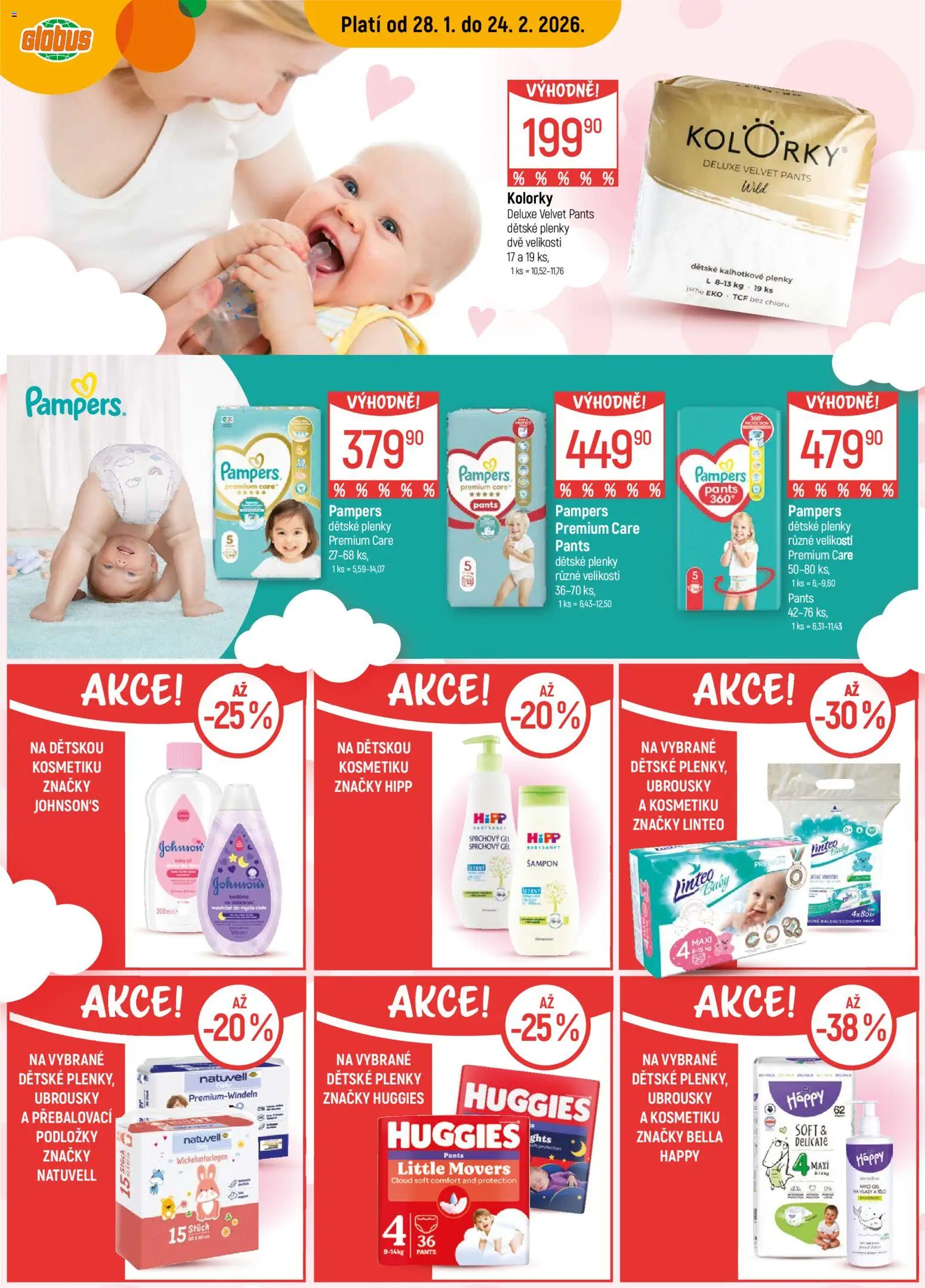 Globus leták - Praha Zličín od 28.01.2026 | Strana: 3 | Produkty: Kalhotkové plenky, Pampers, Pampers Pants, Plenky