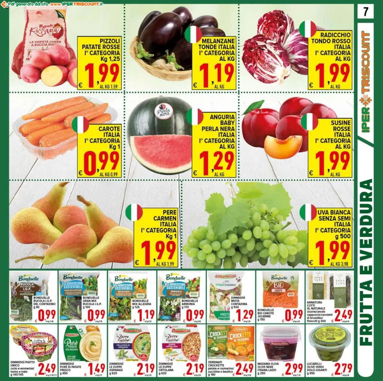 Volantino Ipertriscount del 25.07.2025 | Pagina: 7 | Prodotti: Frutta, Carote, Anguria, Susine