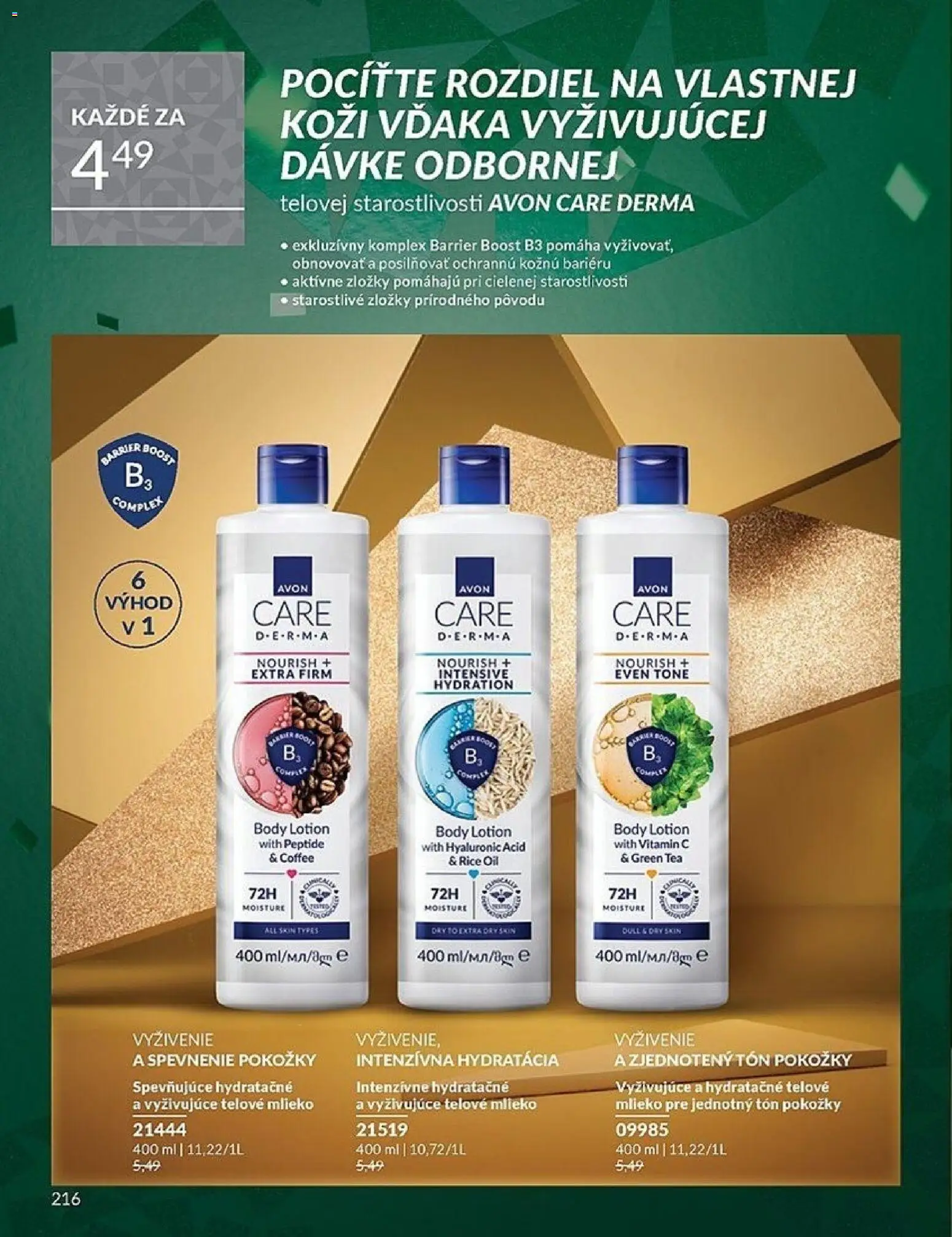 Nové Avon akcie – leták je platný od 01.11.2025 | Strana: 216 | Produkty: Mlieko, Telové mlieko