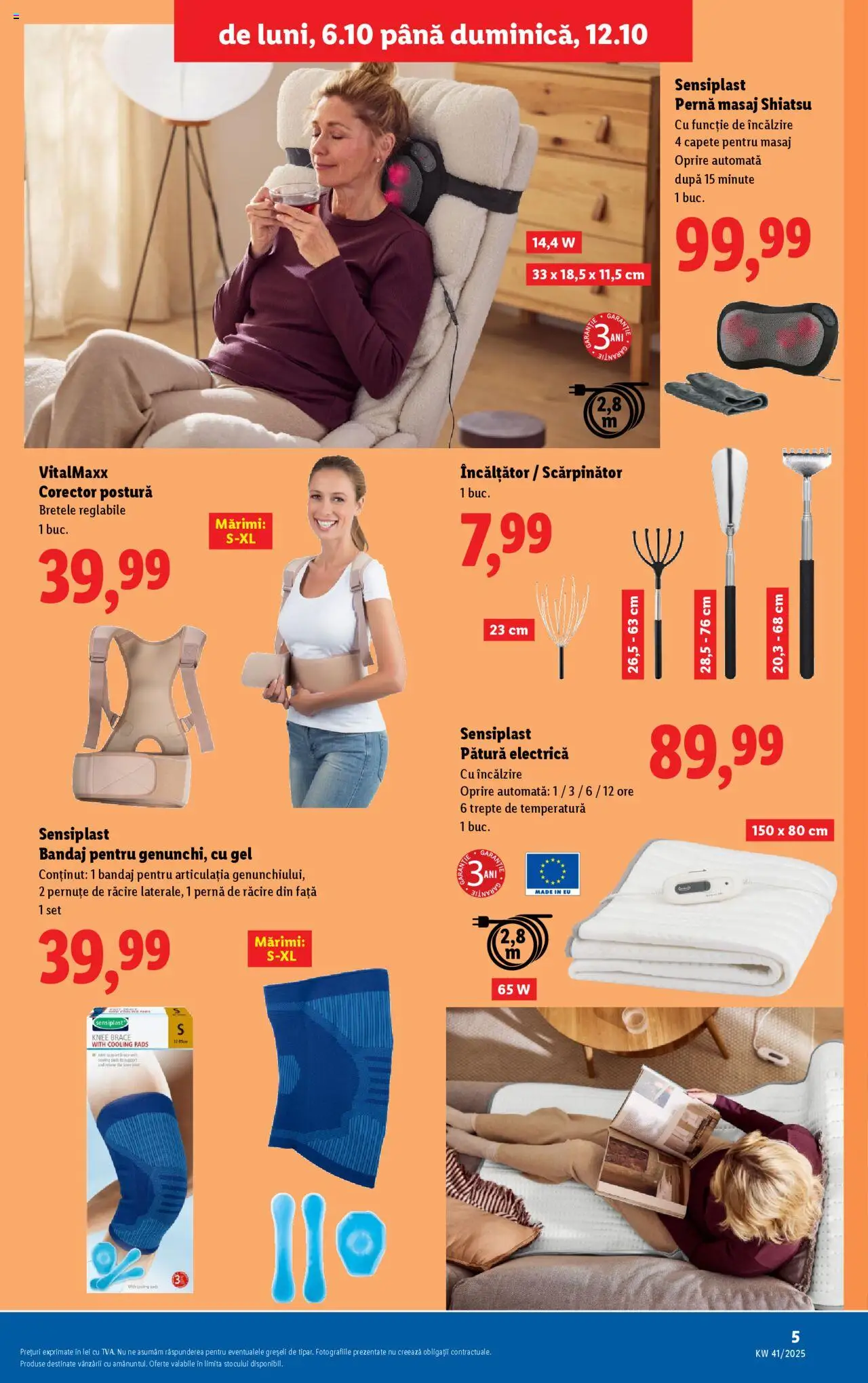 Noul catalog Lidl – valabil de la 06.10.2025 | Pagină: 5 | Produse: Pernă, Pătură
