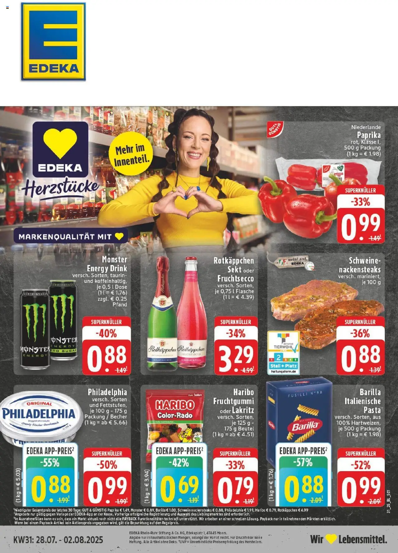 Edeka prospekt Hörstel-Dreierwalde	 - gültig ab dem 27.07.2025 | Seite: 1 | Produkte: Nackensteaks, Granatapfel, Sekt, Paprika