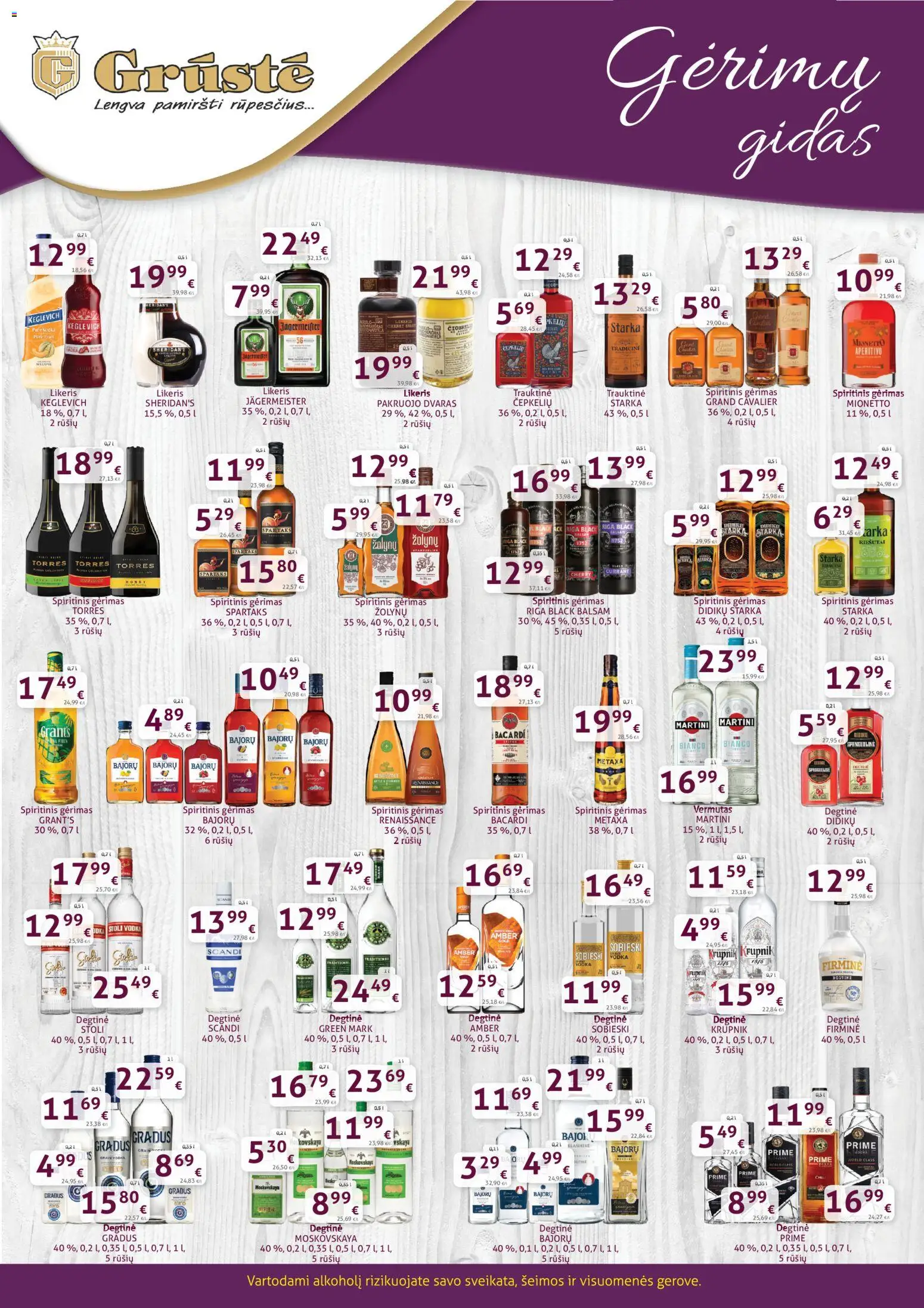 GRUSTE akcijos nuo 01.04.2026 | Puslapis: 2 | Prekių: Riešutai, Degtinė