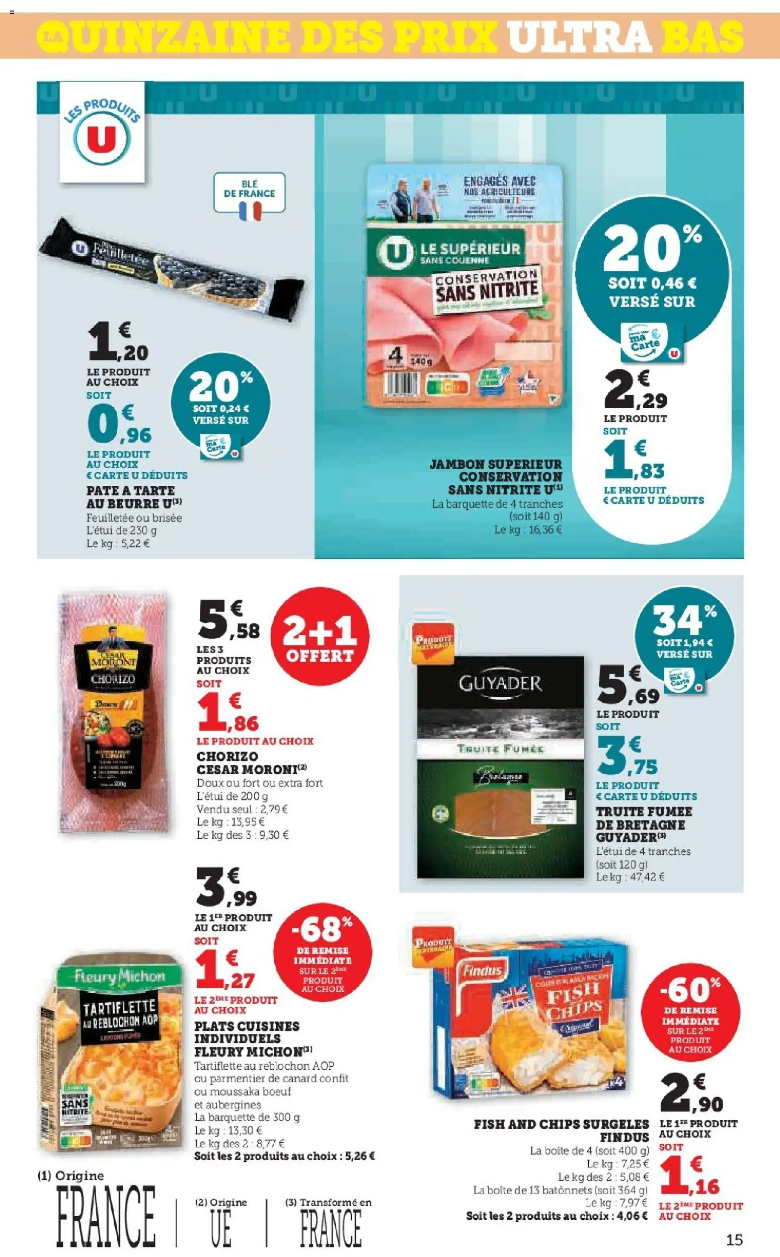 {H1} | Page: 15 | Produits: Reblochon, Tartiflette, Jambon, Chips