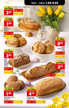 Pogląd oferty "Chleb rodzinny z pieca, 410 g, Chleb rodzinny z pieca, 410 g" - ważna od 01.04.2026 | Strona: 35 | Produkty: Chleb żytni, Bułka, Chleb rodzinny, Chleb