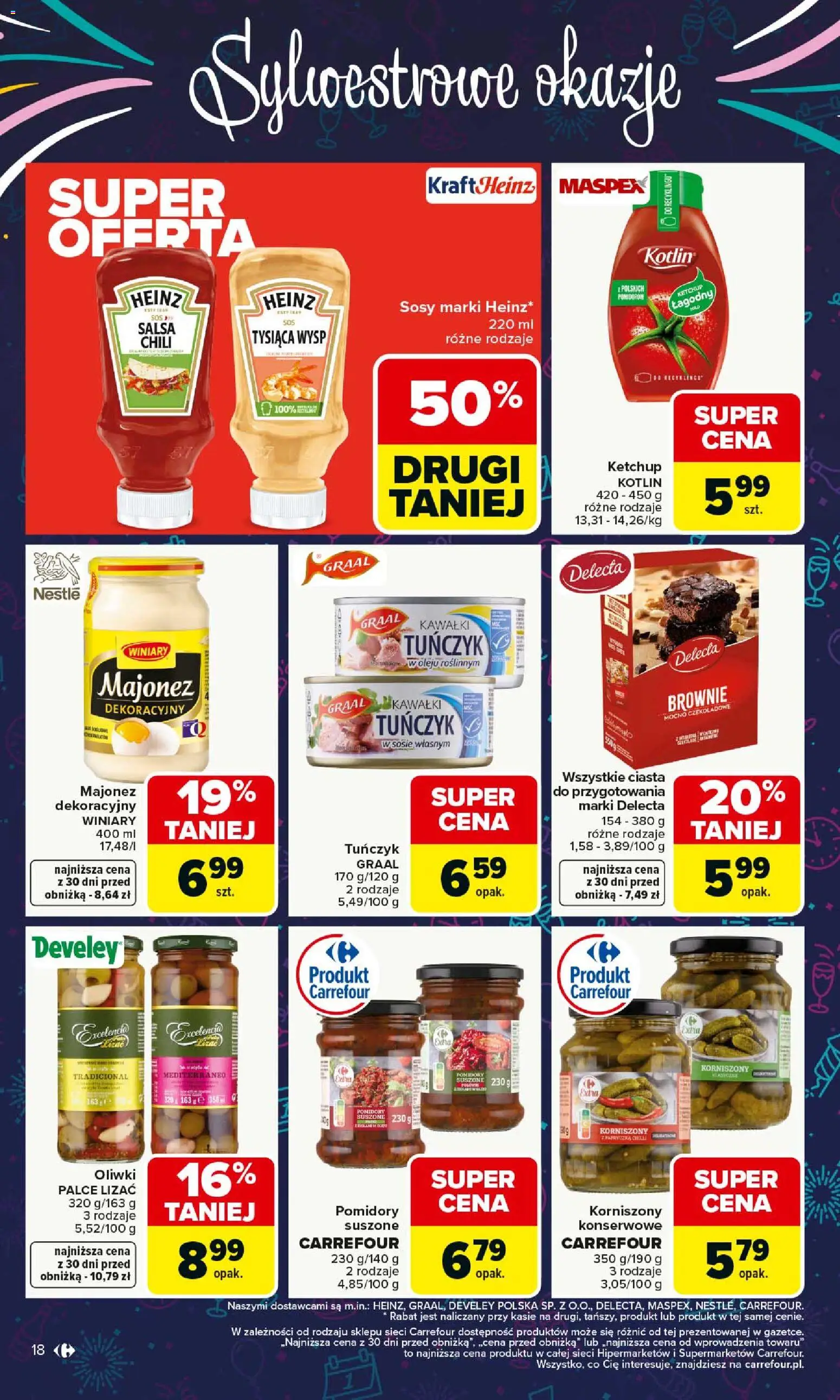 Carrefour Gazetka od 29.12.2025 | Strona: 18 | Produkty: Ketchup, Tuńczyk, Brownie, Pomidory